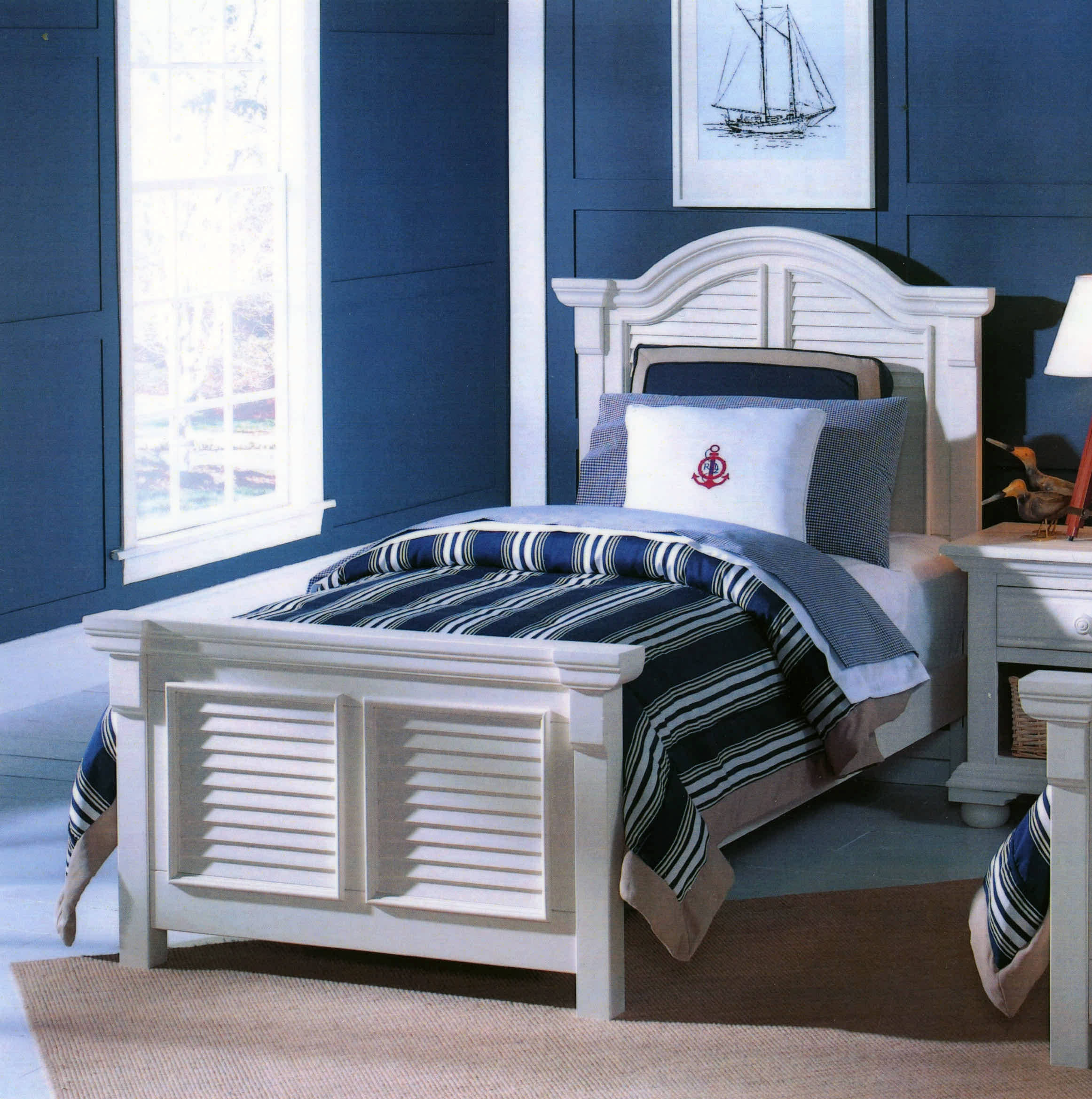 American Woodcrafters Cottage Traditions White Twin Panel Bed