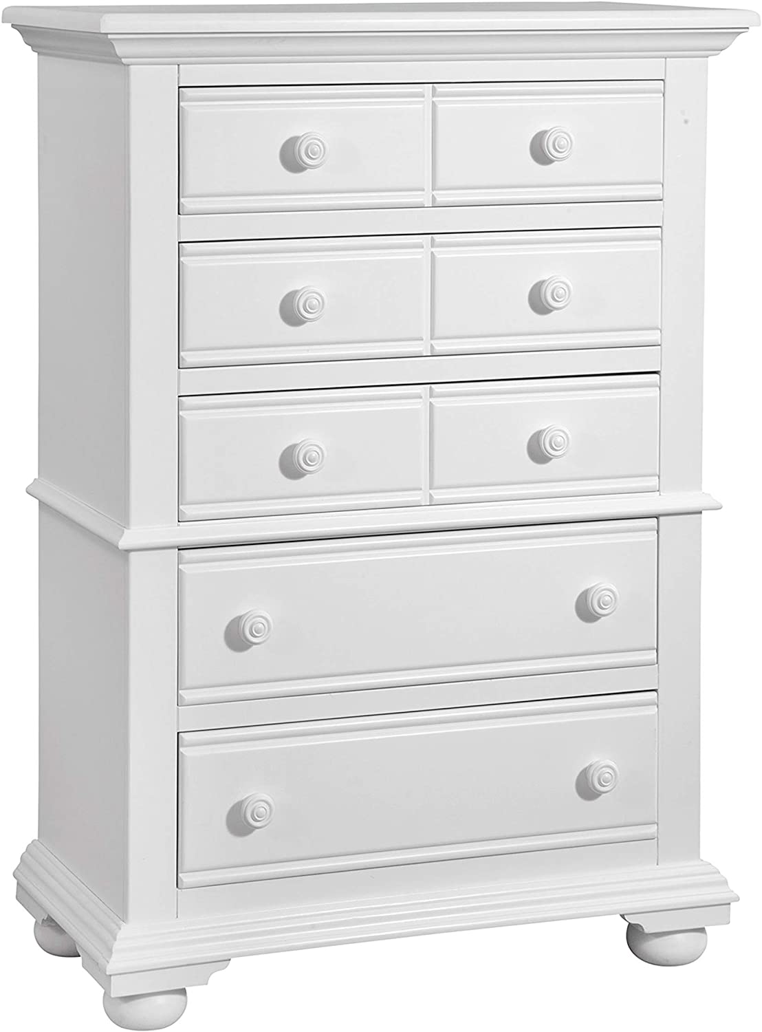 American Woodcrafters Cottage Traditions White 5 Drawers Chest