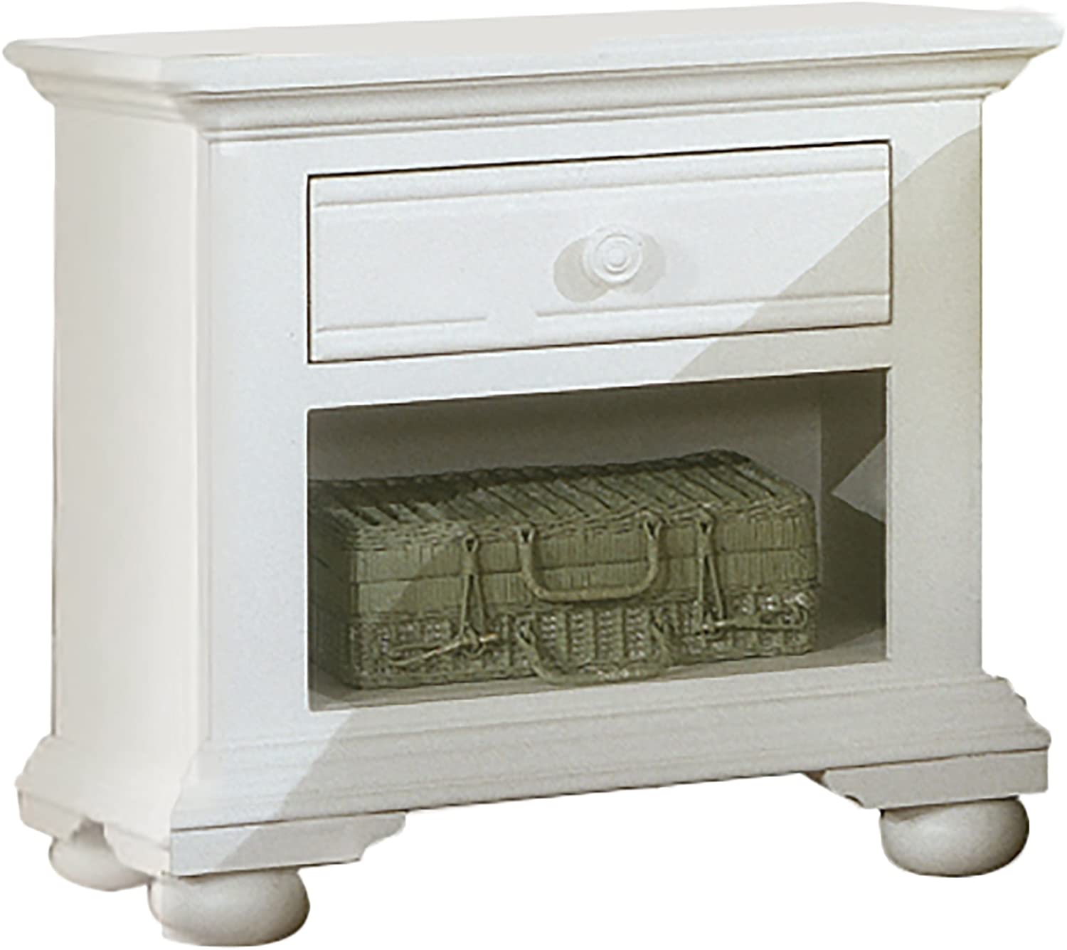 American Woodcrafters Cottage Traditions White 1 Drawer Nightstand