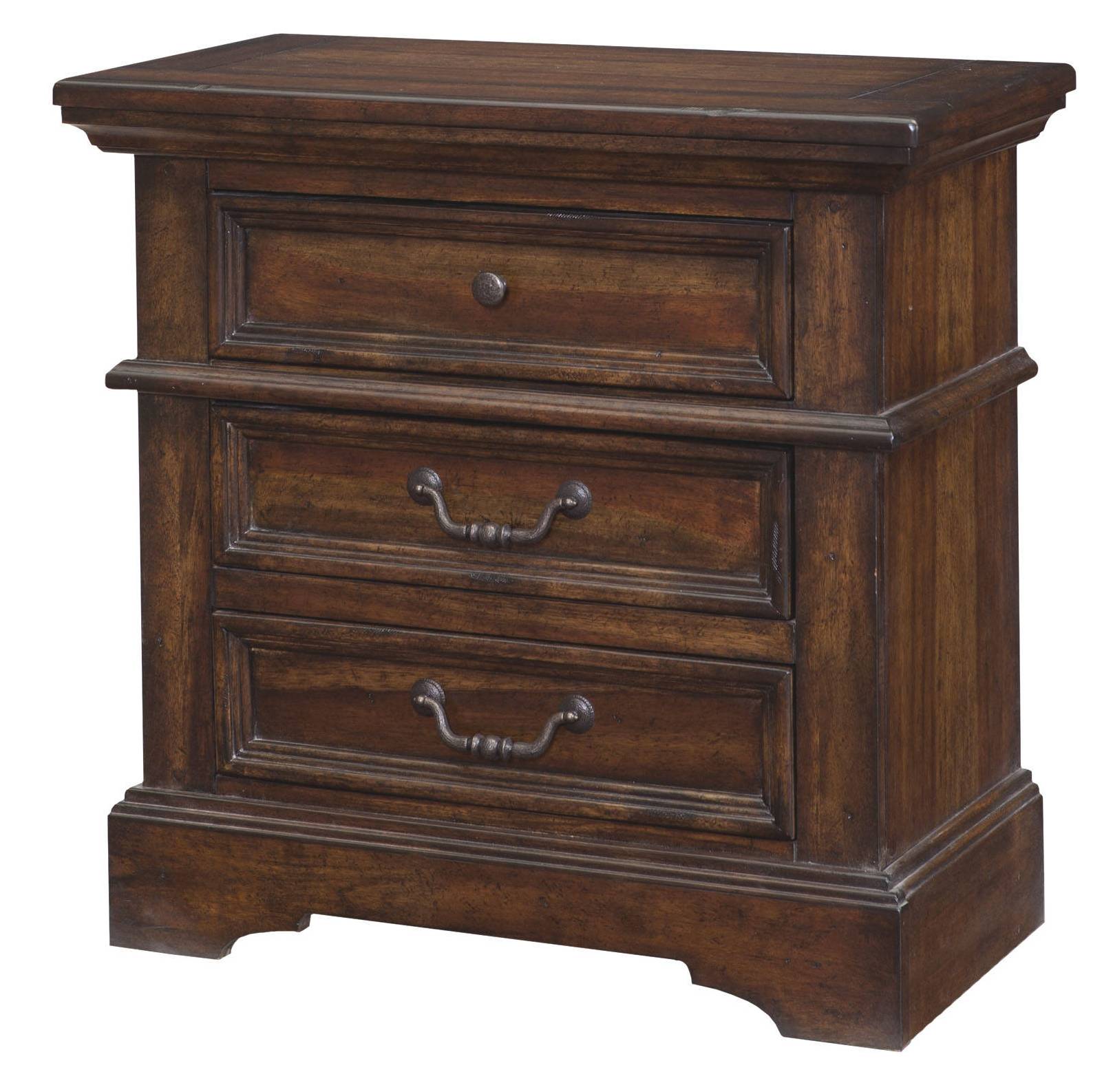 American Woodcrafters Stonebrook Tobacco 3 Drawers Nightstand