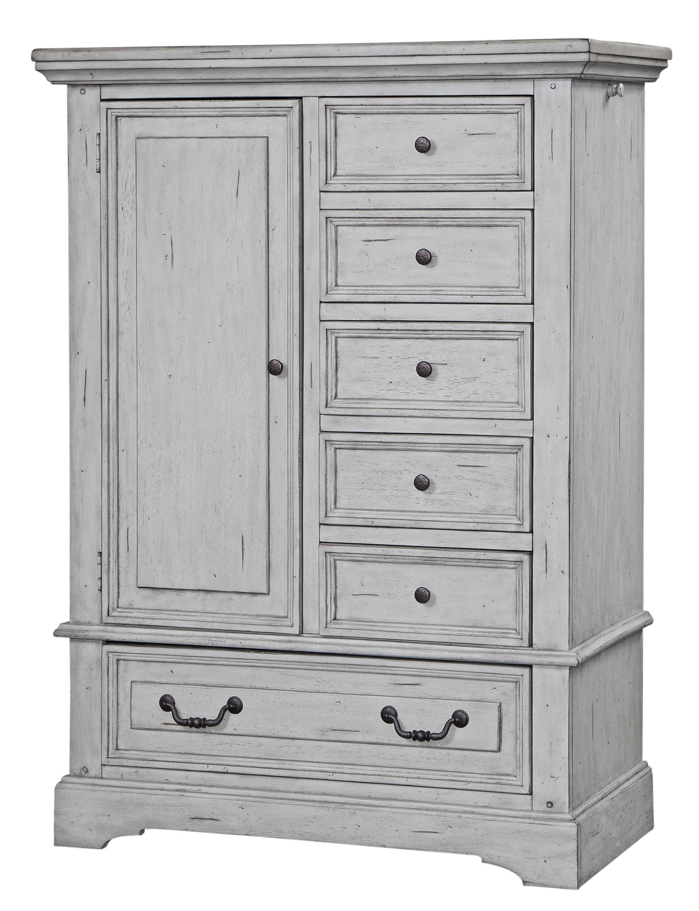 American Woodcrafters Stonebrook Light Distressed Antique Gray Gentlemans C...