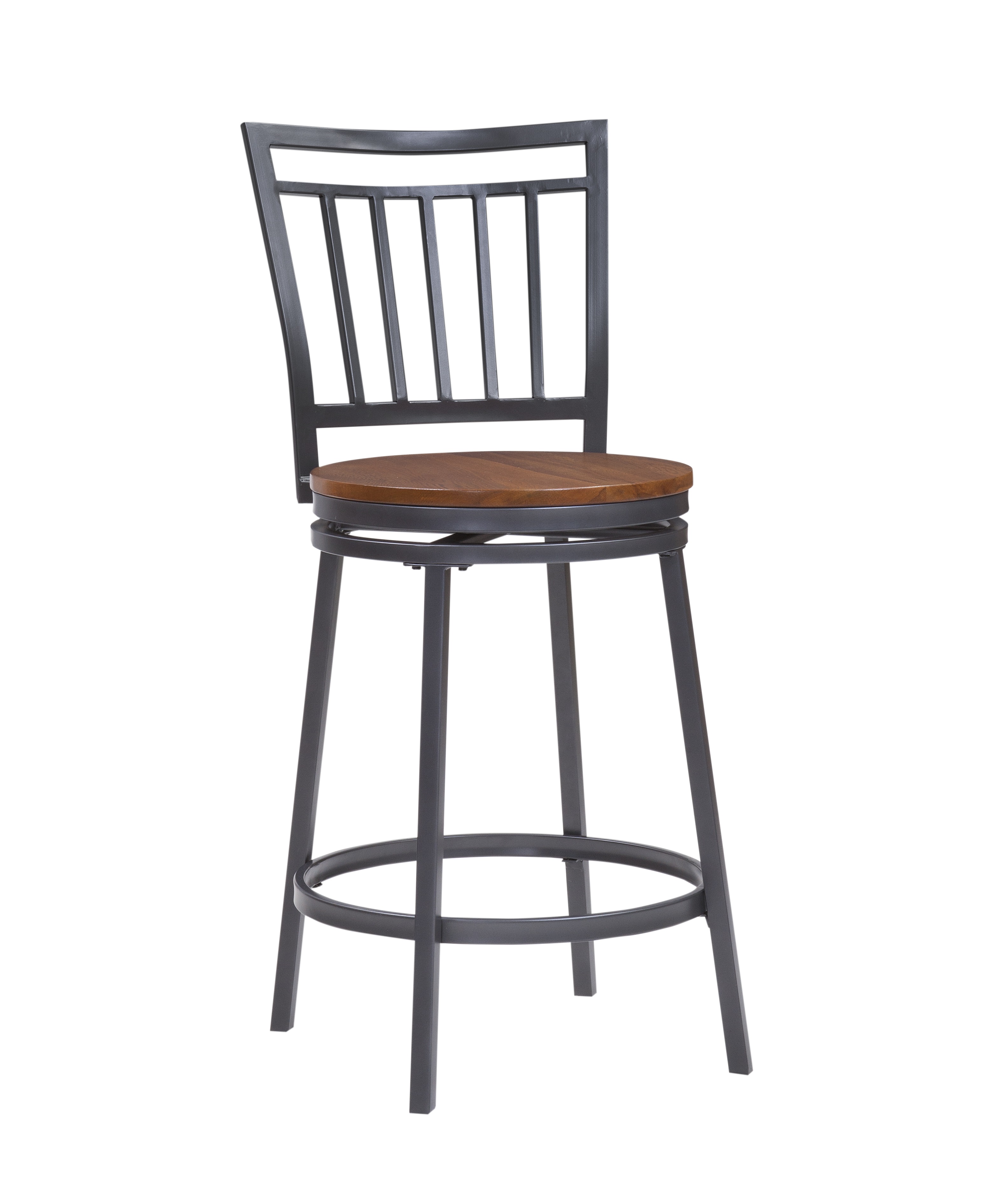 American Woodcrafters Filmore Slate Grey Golden Oak 25 Inch Swivel Stool