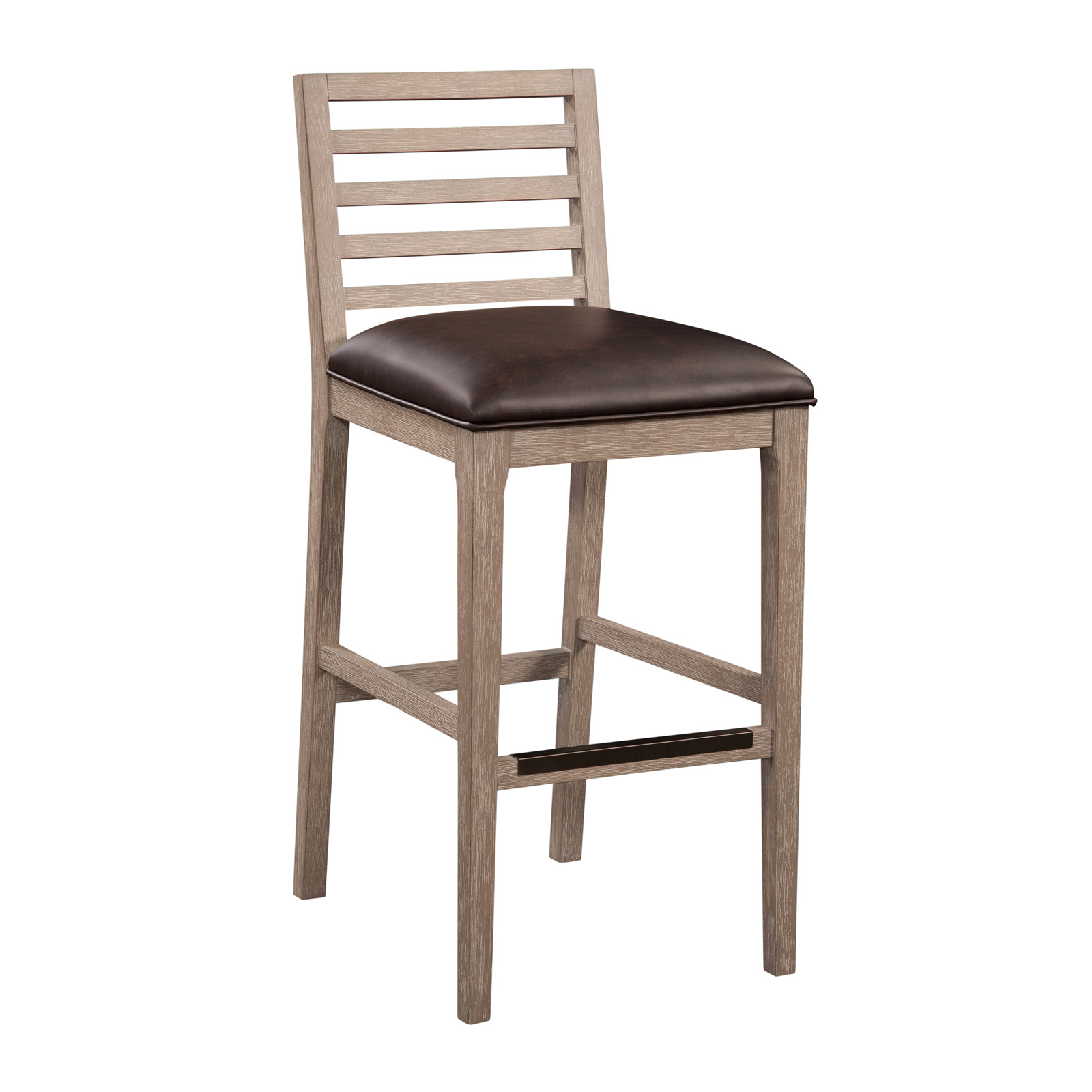 American Woodcrafters Siri Driftwood Grey Brown 26 Inch Stool