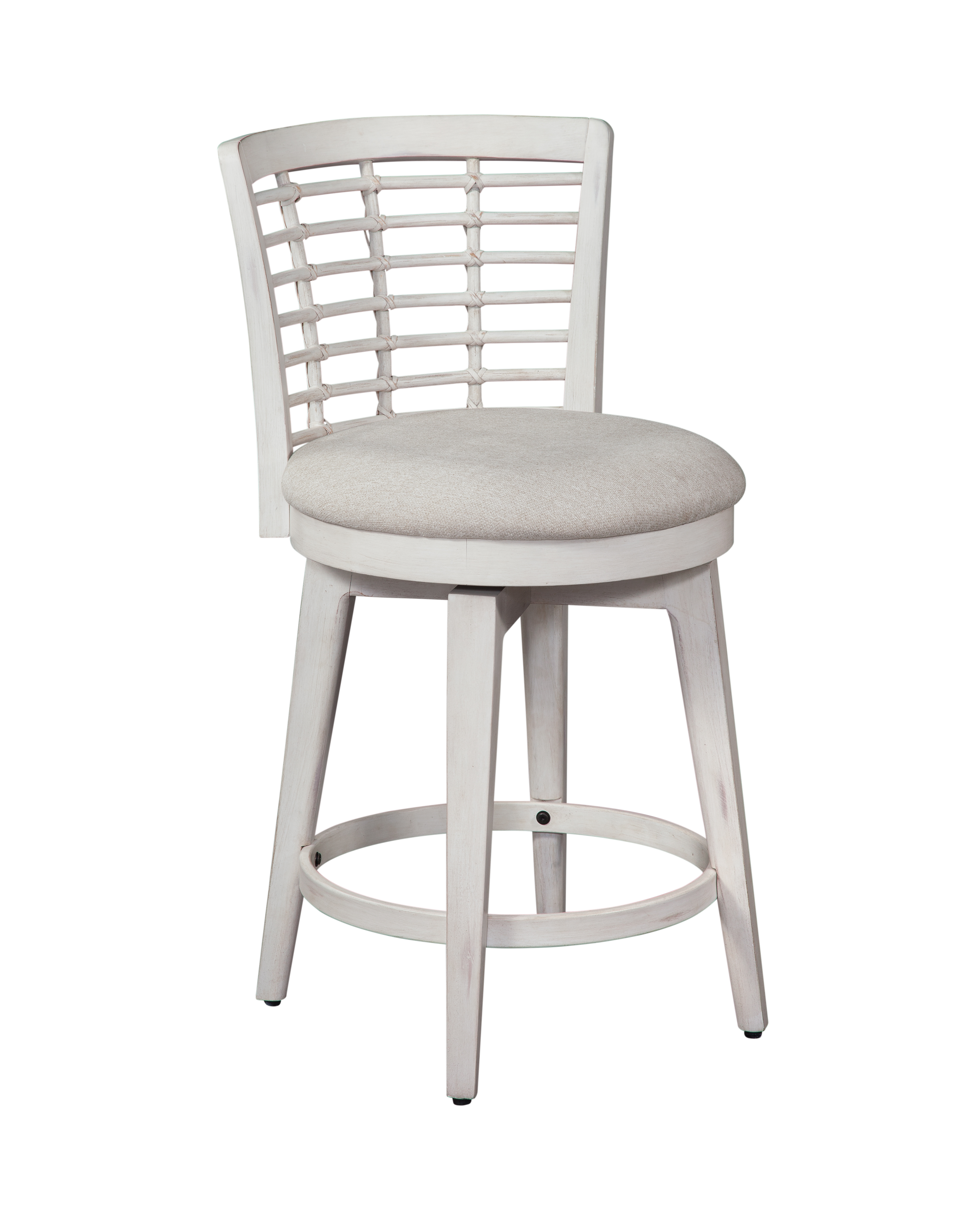 American Woodcrafters Beach Comber Weathered White Counter Height Swivel St...