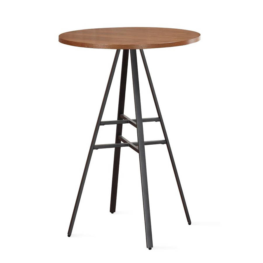 American Woodcrafters Filmore Slate Grey Golden Oak Round Pub Table
