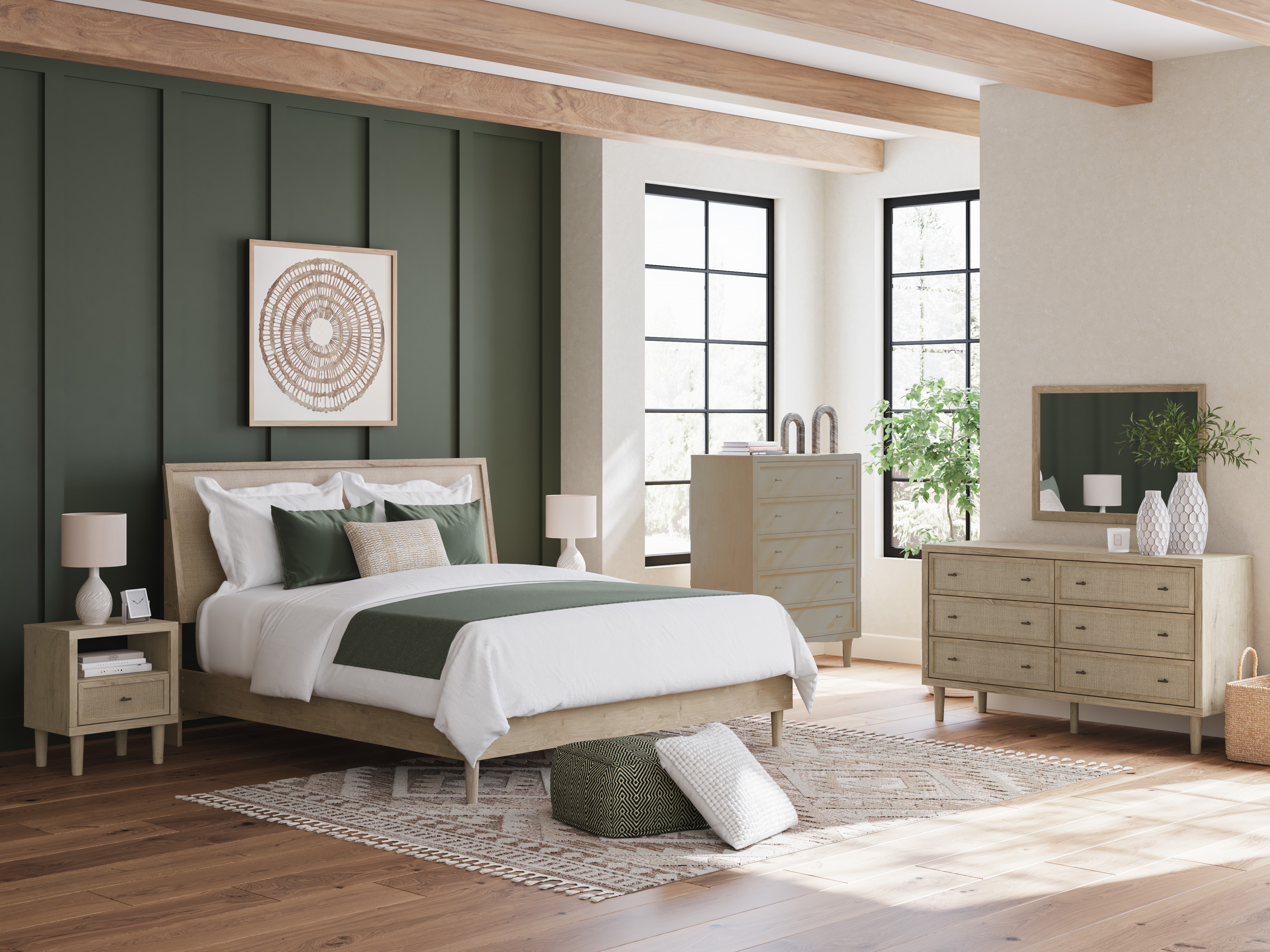 Ashley Furniture Cielden Two Tone 4pc Bedroom Set With King Panel Bed