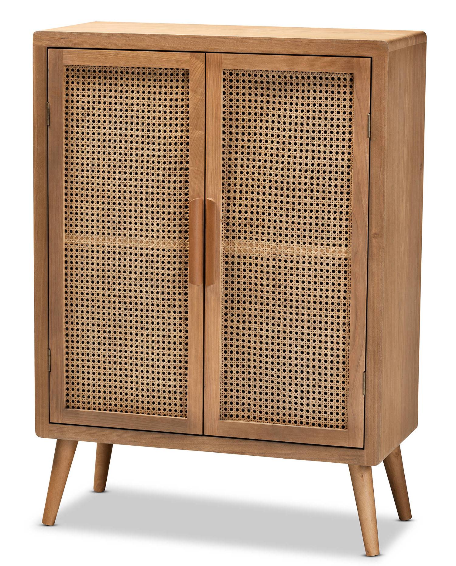 Baxton Studio Alina Medium Oak 2 Door Accent Storage Cabinet