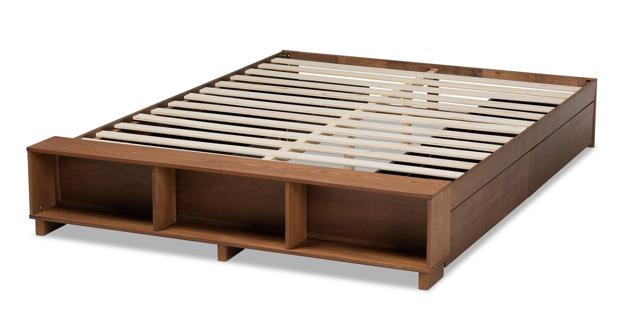 Baxton Studio Arthur Ash Walnut Wood Queen Platform Bed BAX-MG6001-1S-ASH-WL-4DW-Q Baxton Studio Arthur Ash Walnut Wood Queen Platform Bed BAX-MG6001-1S-ASH-WL-4DW-Q