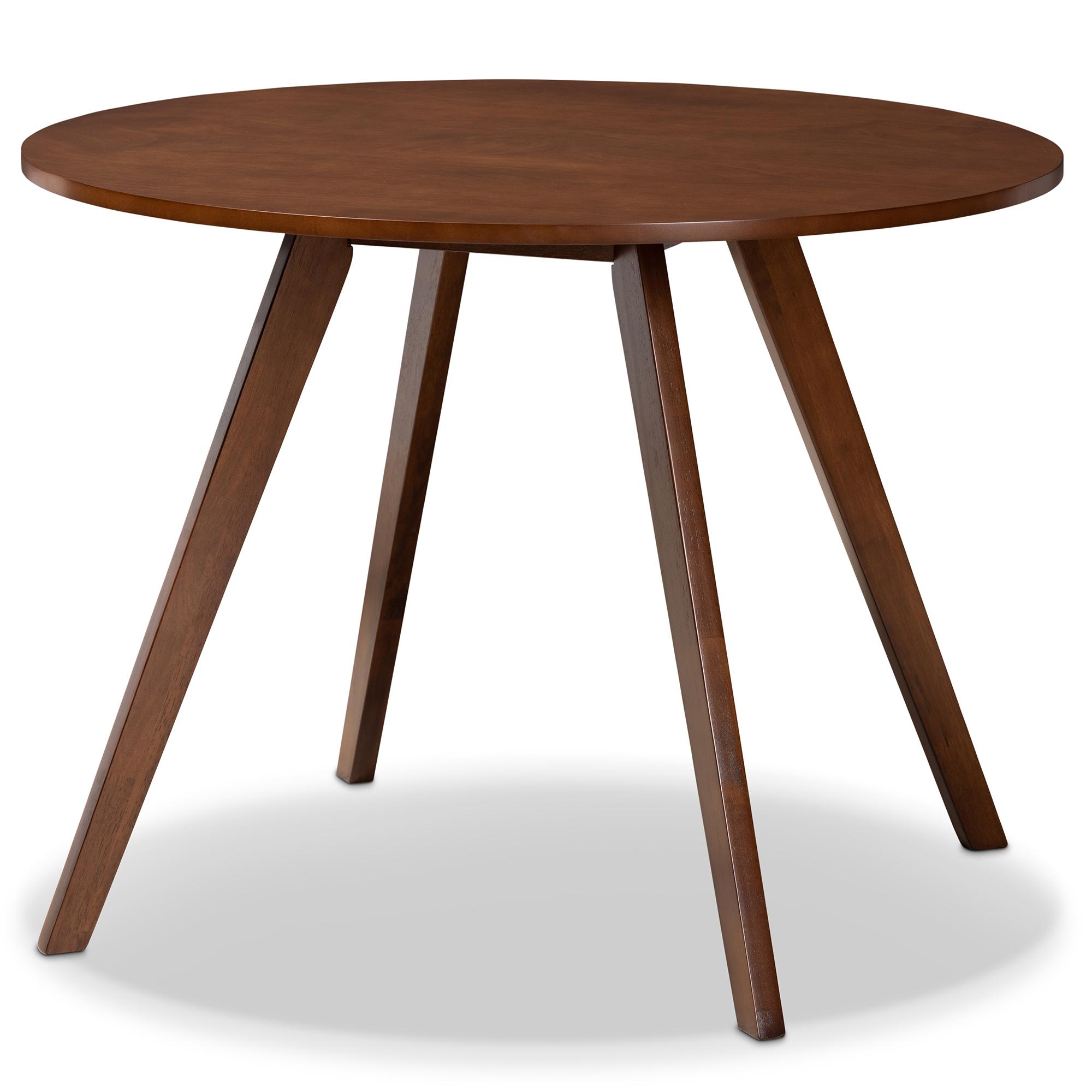Baxton Studio Alana Walnut Brown Wood Round Dining Table