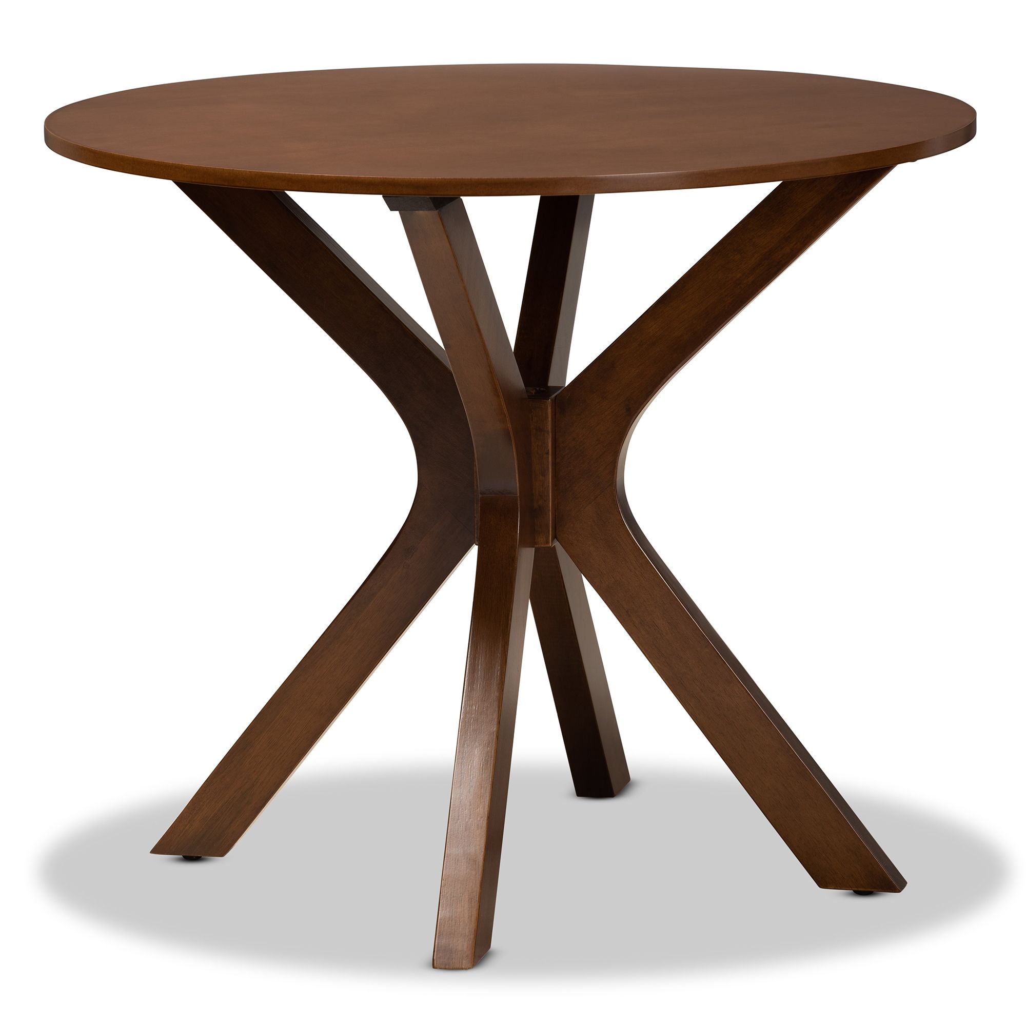 Baxton Studio Kenji Walnut Brown 34 Inch Round Dining Table BAX-RH7208T-WALNUT-35-IN-DT Baxton Studio Kenji Walnut Brown 34 Inch Round Dining Table BAX-RH7208T-WALNUT-35-IN-DT