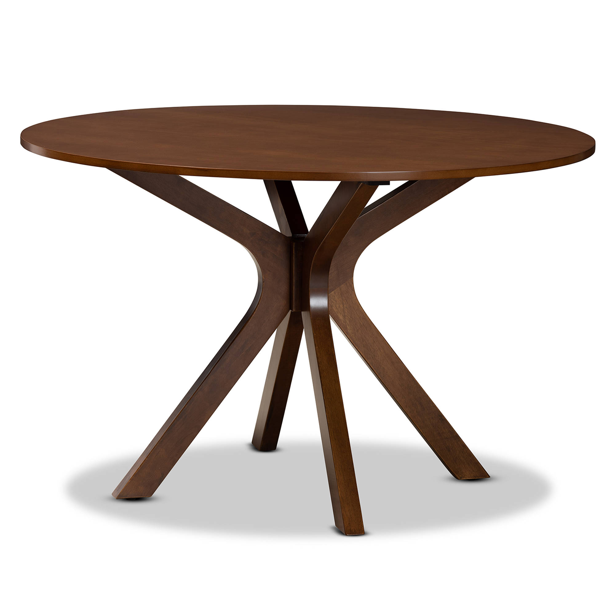 Baxton Studio Kenji Walnut Brown 45 Inch Wide Round Dining Table