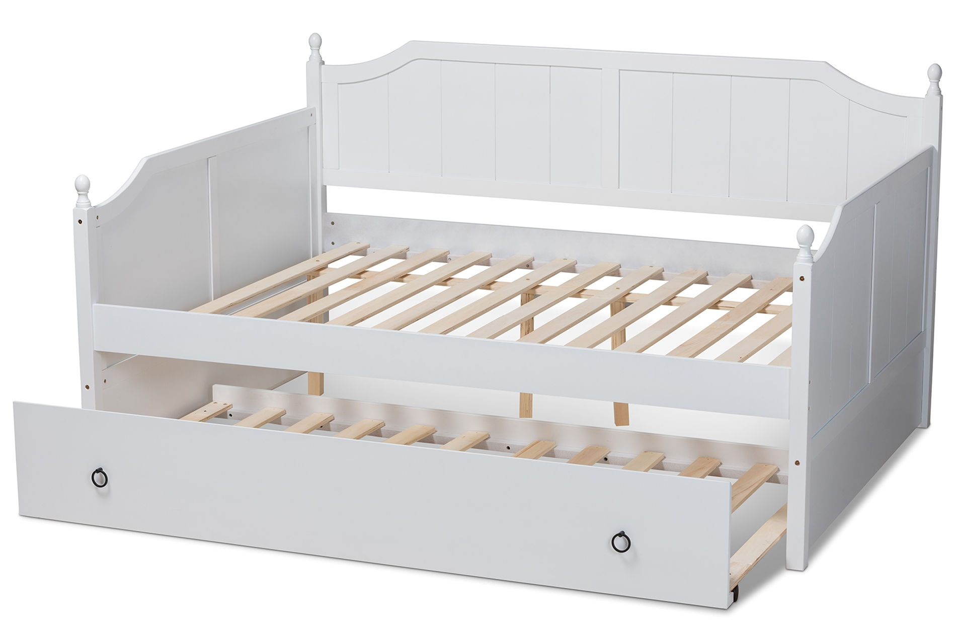 Baxton Studio Millie White Wood Full Daybed with Trundle
