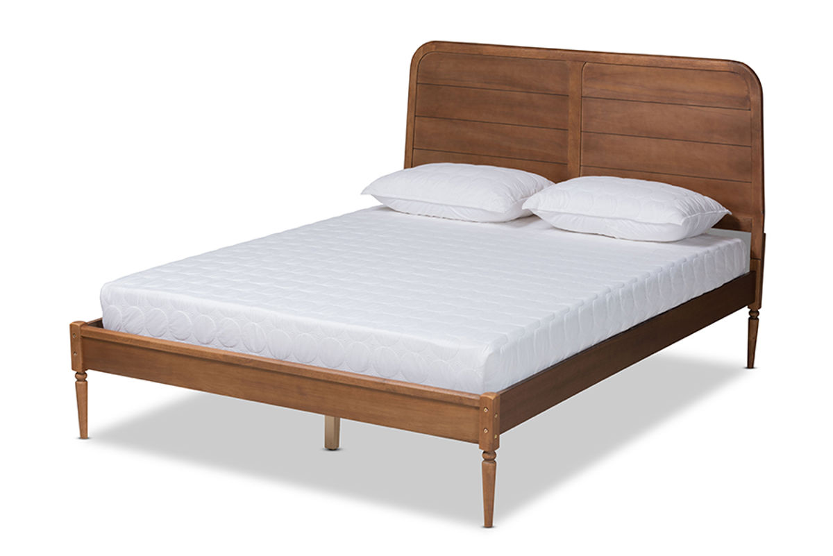 Baxton Studio Kassidy Walnut Brown Queen Platform Bed
