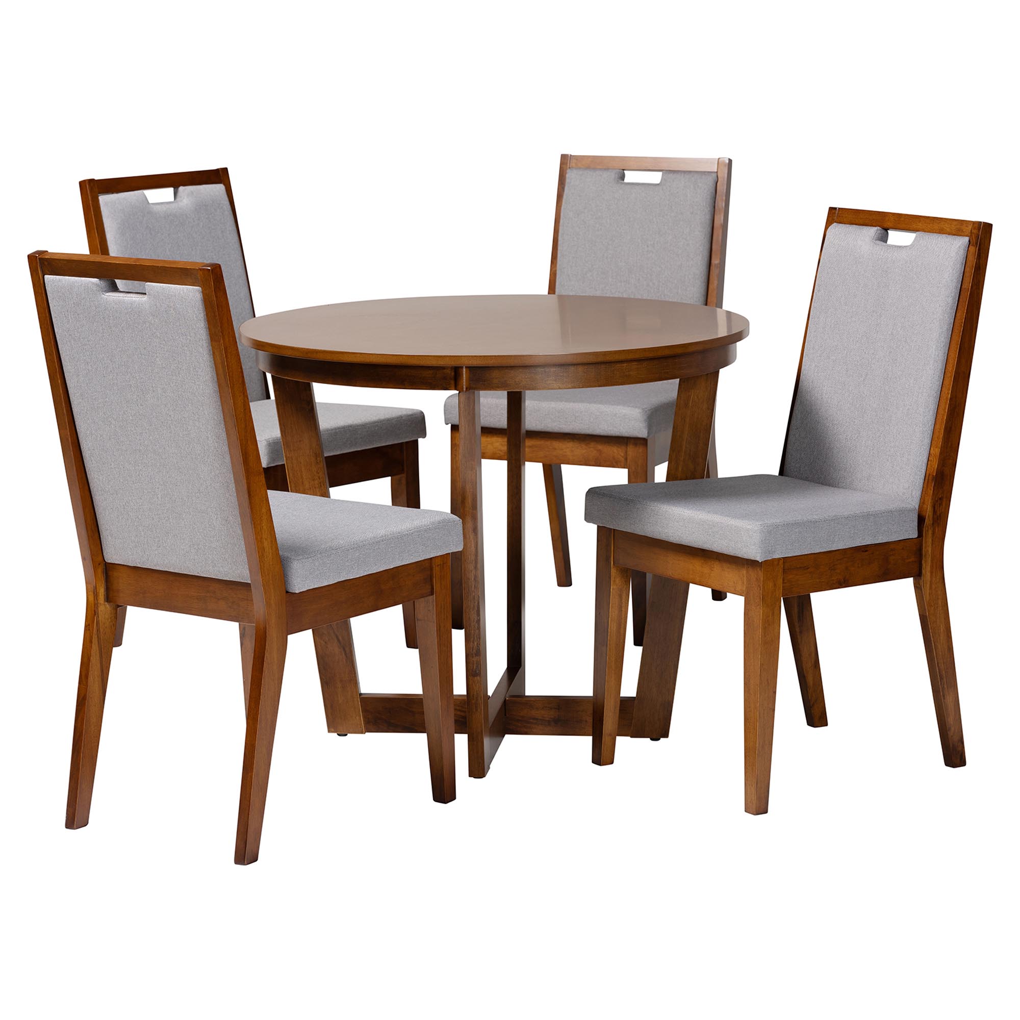 Baxton Studio Ana Grey Walnut Brown 5pc Dining Set