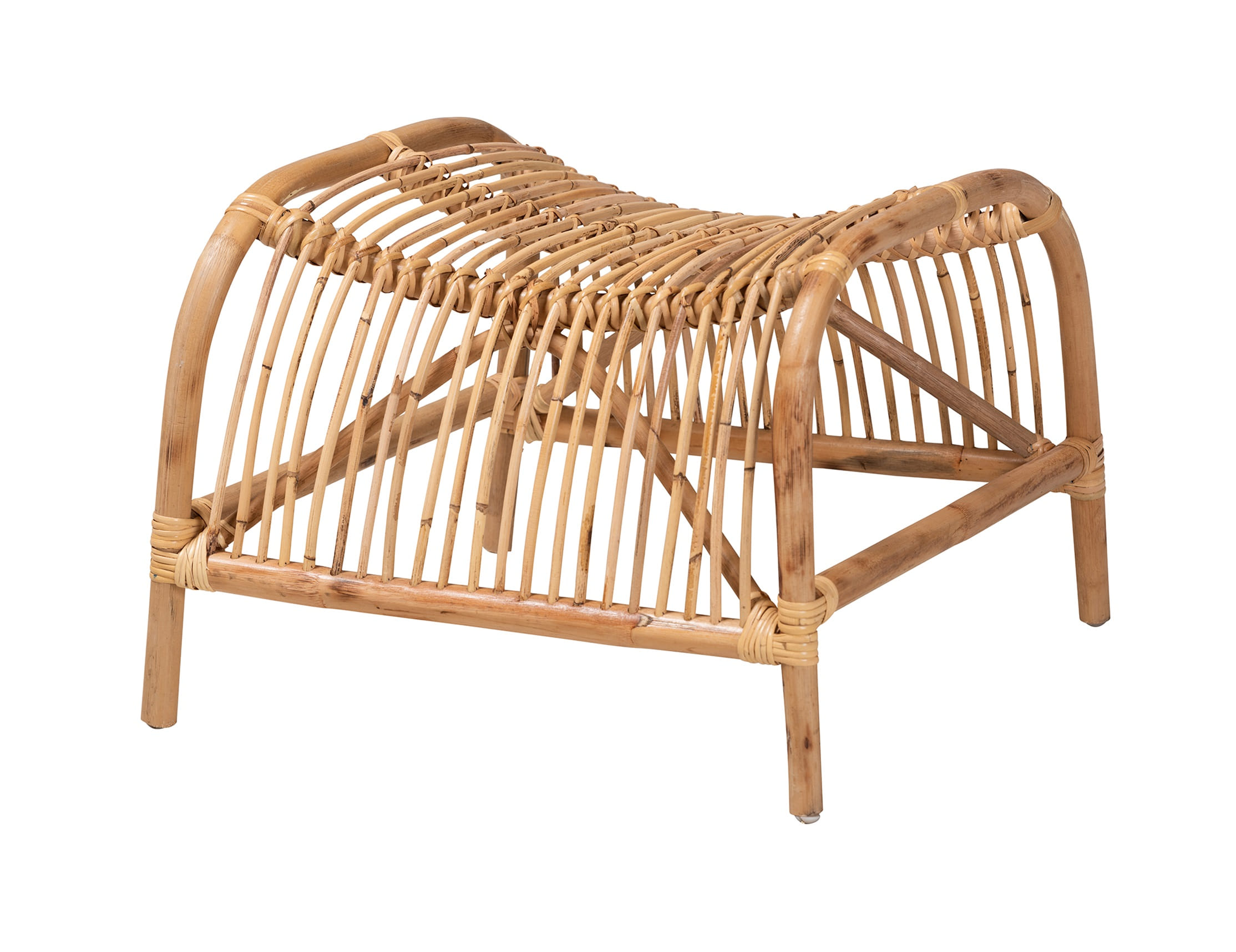 Baxton Studio Bali Pari Lamaria Natural Brown Footstool