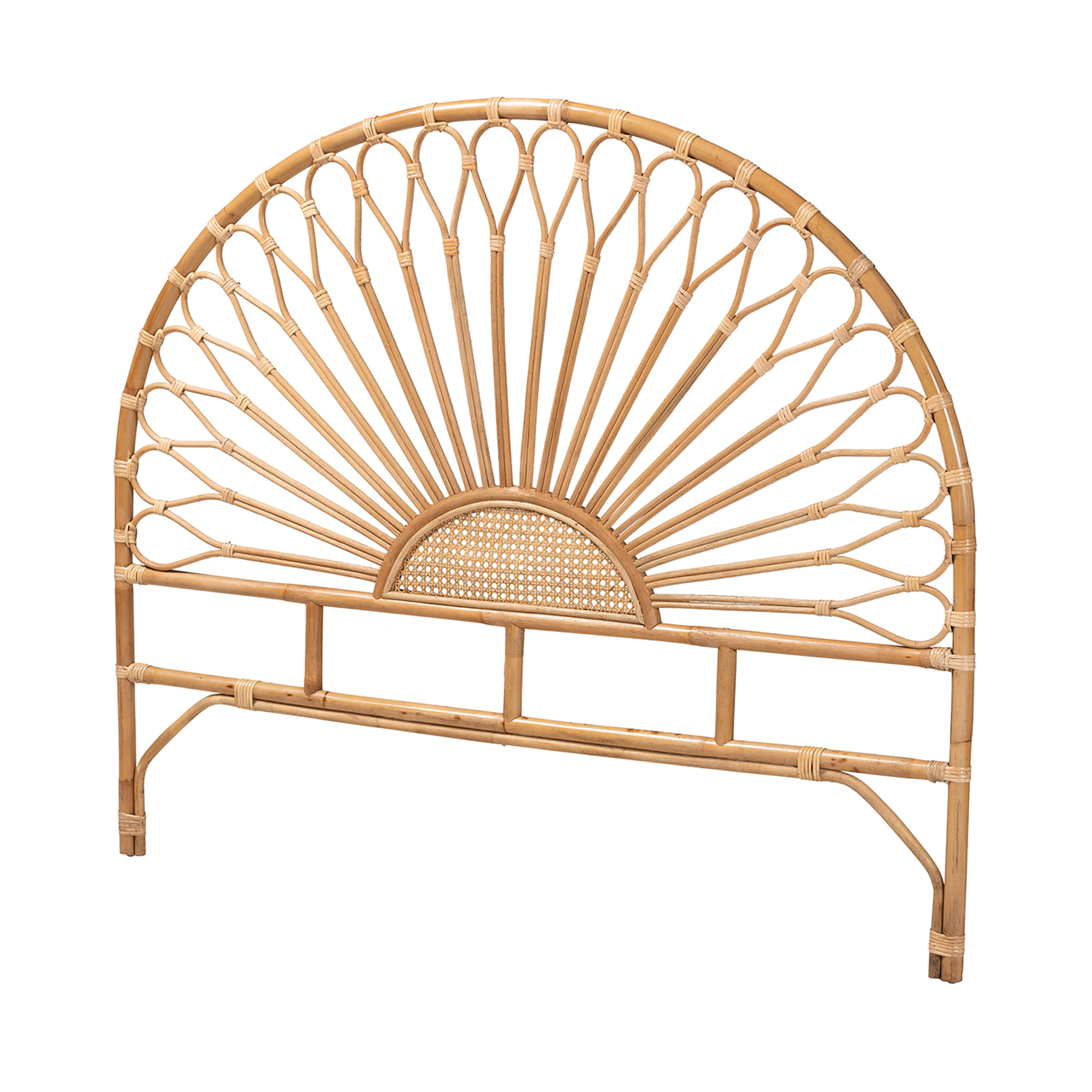 Baxton Studio Bali Pari Perenna Natural Brown King Standalone Headboard