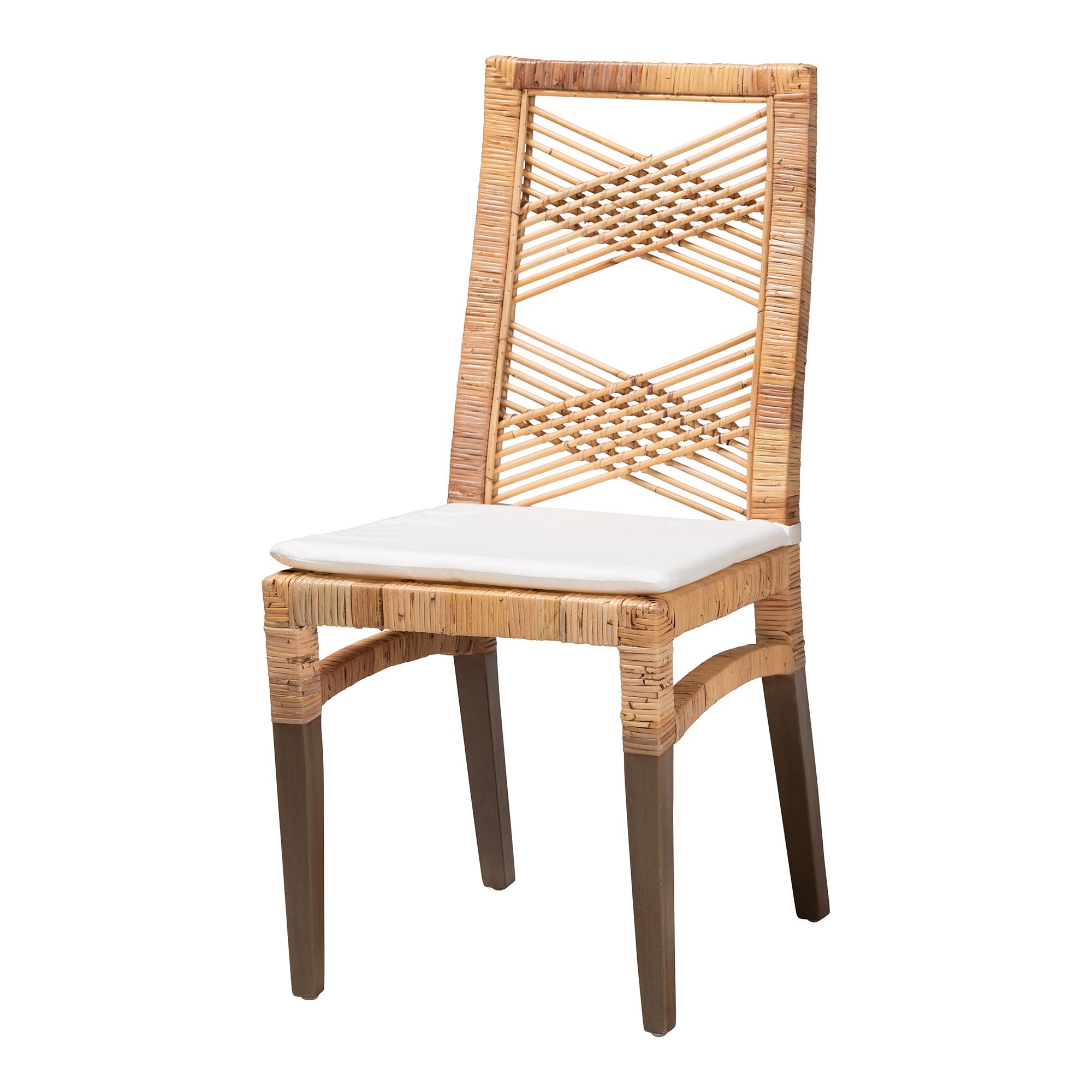 Baxton Studio Bali Pari Poltak Natural Brown Rattan Dining Chair
