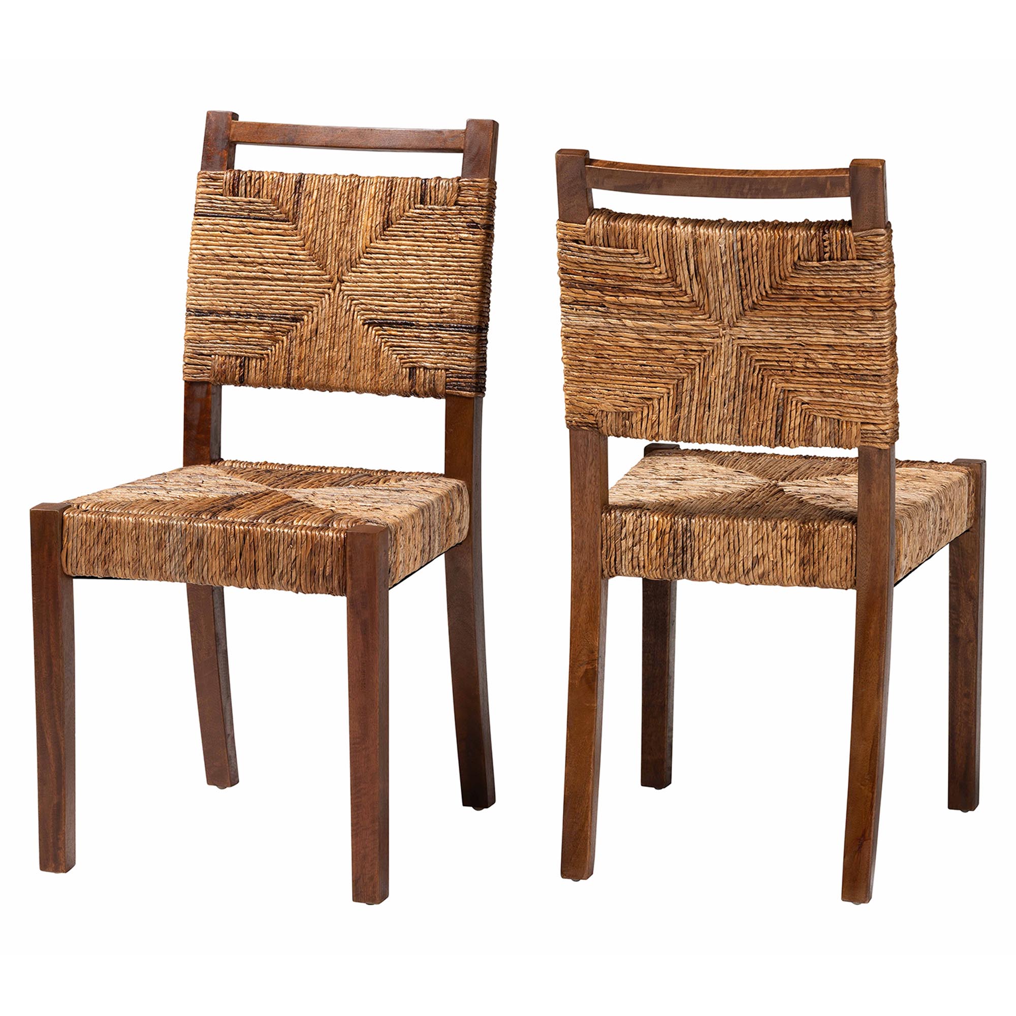 2 Baxton Studio Bali Pari Cordoba Natural Seagrass Dining Chairs