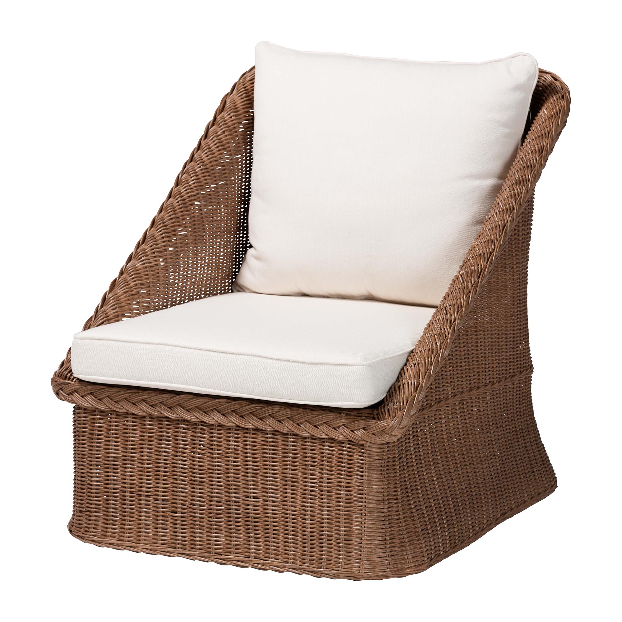Baxton Studio Bali Pari Derris Peanut Brown Arm Chair