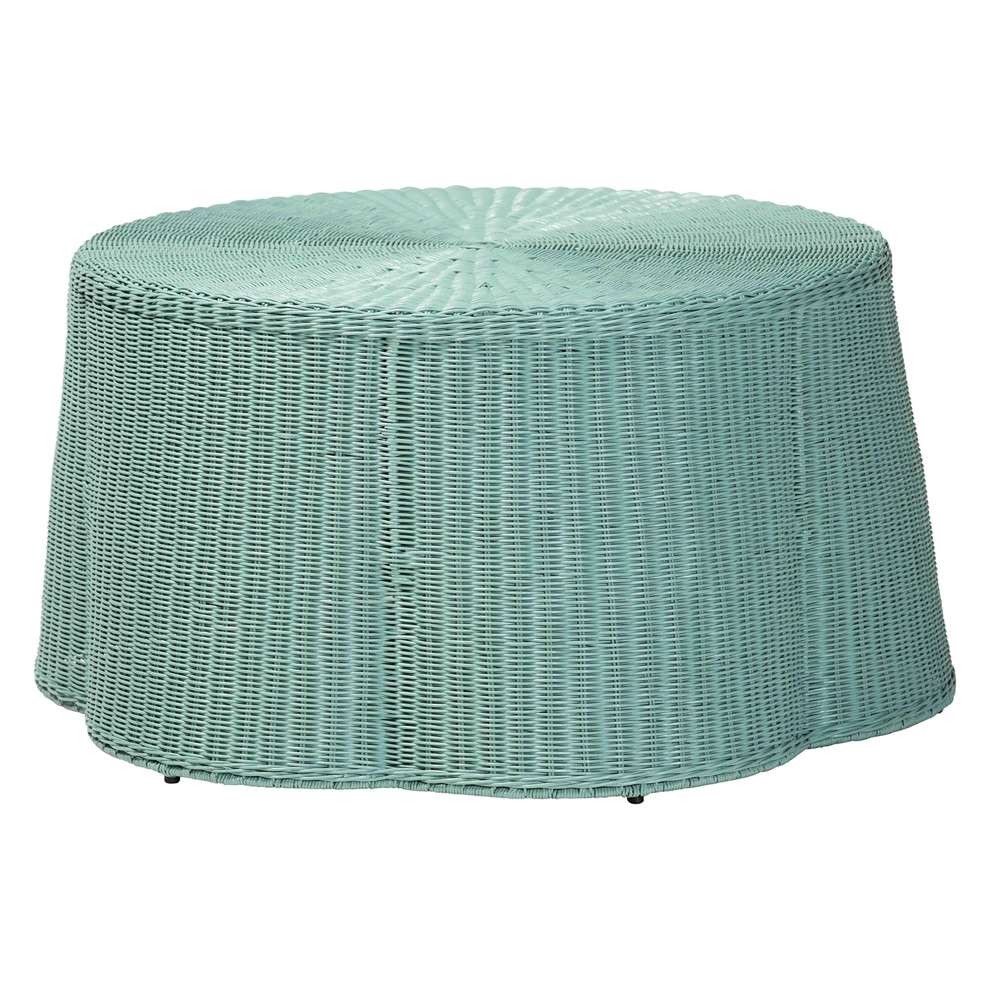 Baxton Studio Bali Pari Palm Seafoam Green Coffee Table
