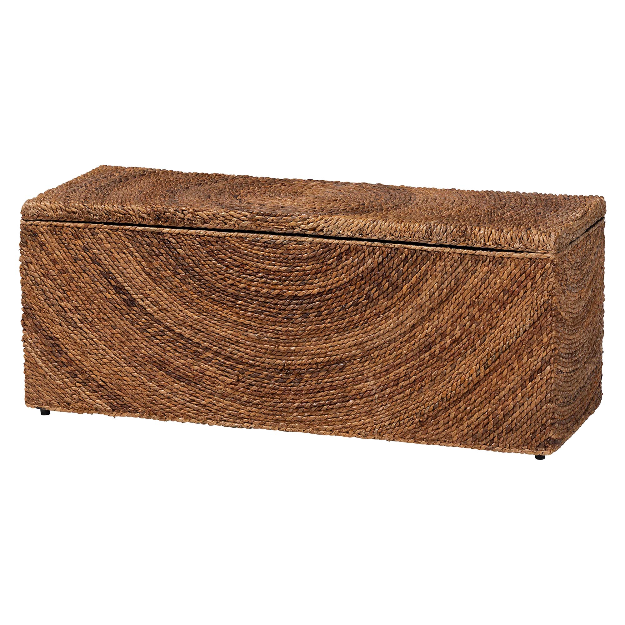 Baxton Studio Bali Pari Verino Natural Brown Espresso Storage Bench