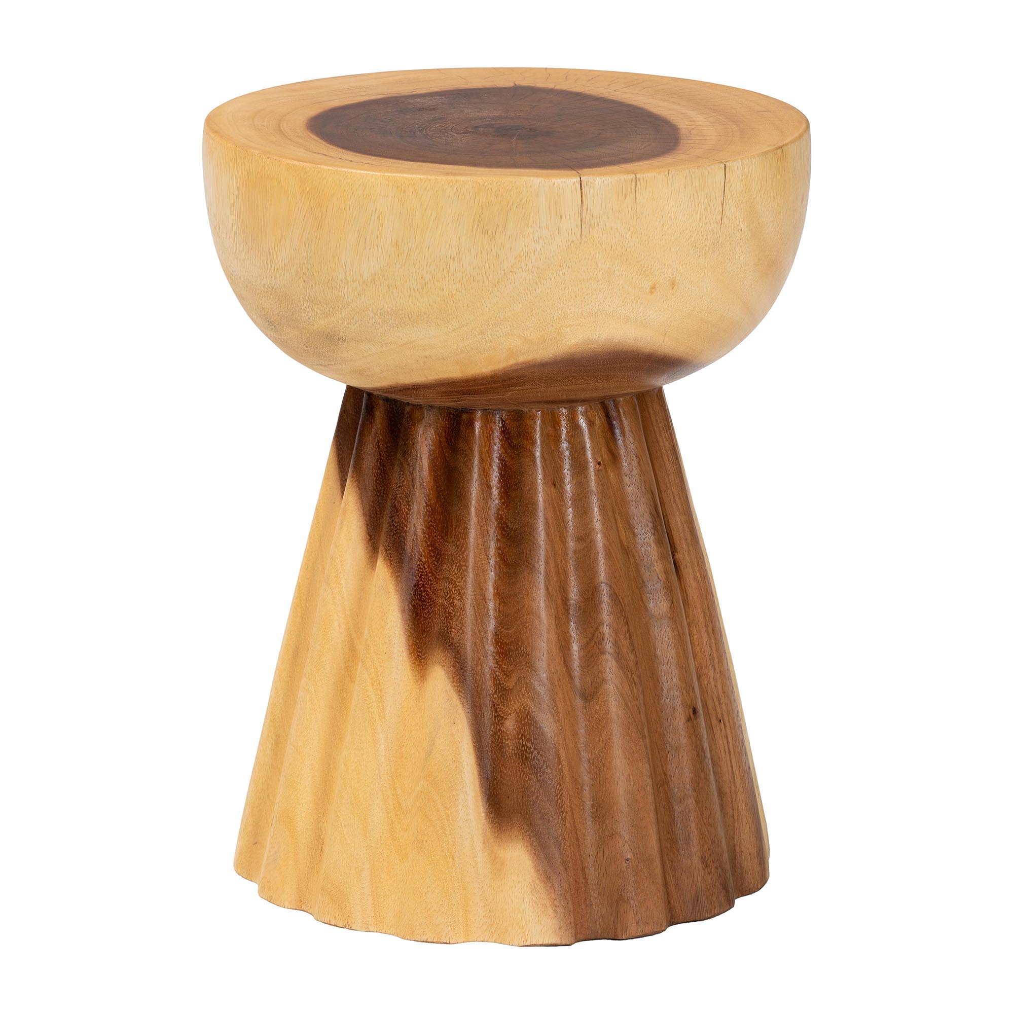 Baxton Studio Bali Pari Alara Natural Brown Side Table