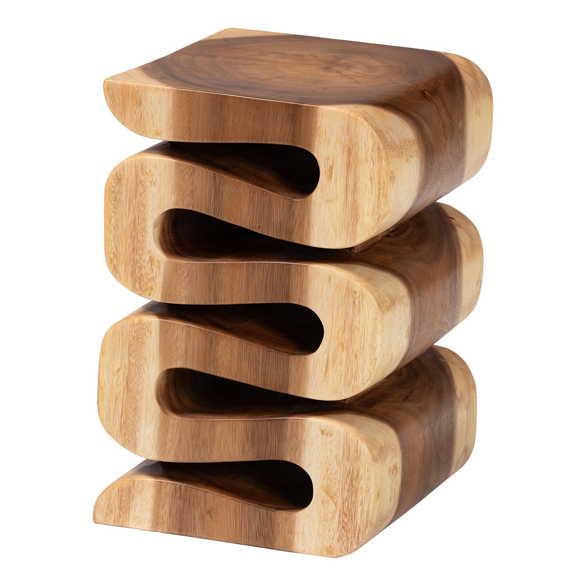 Baxton Studio Bali Pari Eliada Natural Brown Side Table