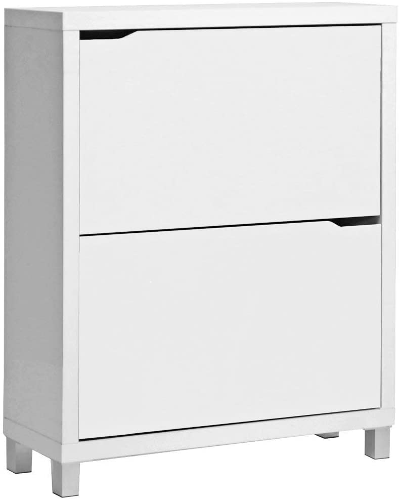 Baxton Studio Simms Modern White Wood Shoe Cabinet