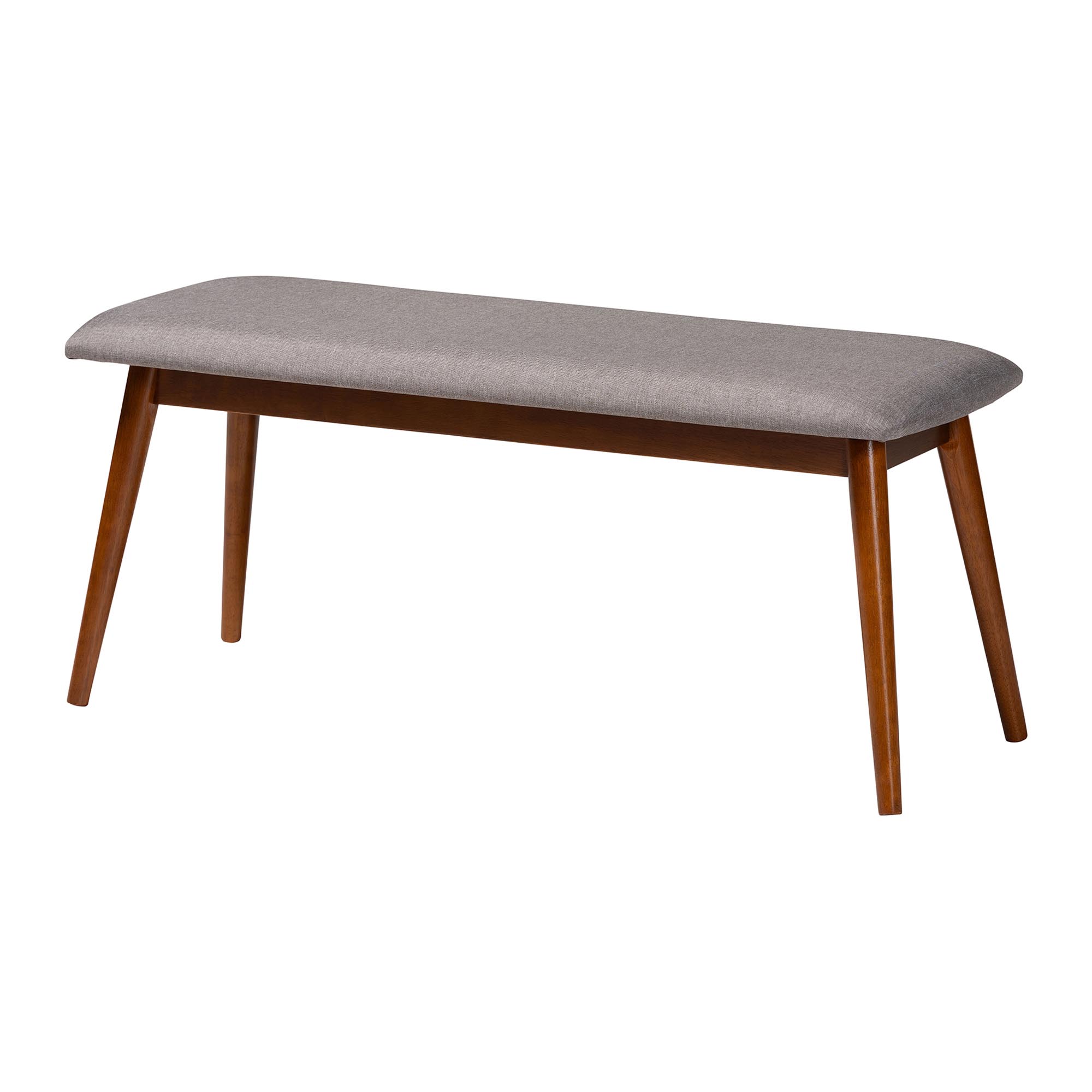 Baxton Studio Flora Light Grey Fabric Dining Bench