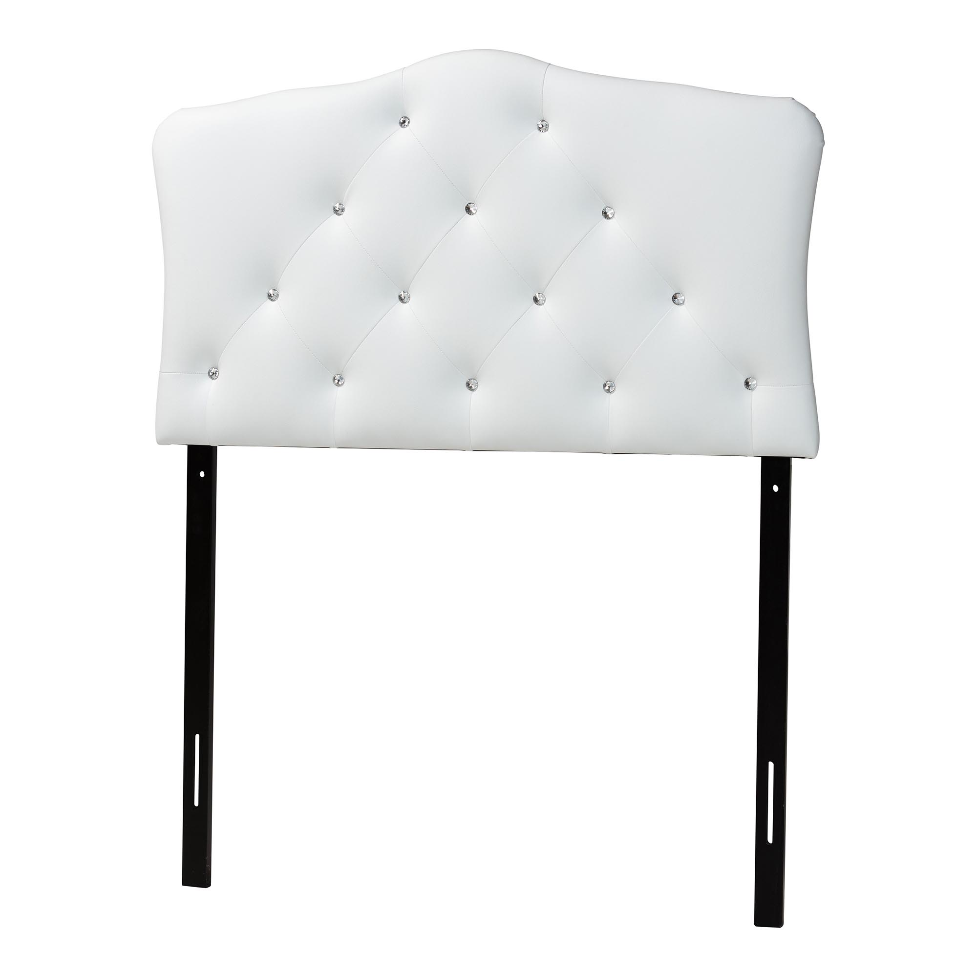 Baxton Studio Rita White Upholstered Button Tufted Twin Headboard