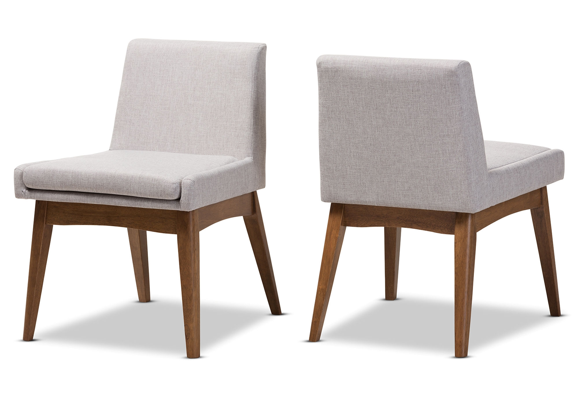 2 Baxton Studio Nexus Greyish Beige Fabric Dining Side Chairs