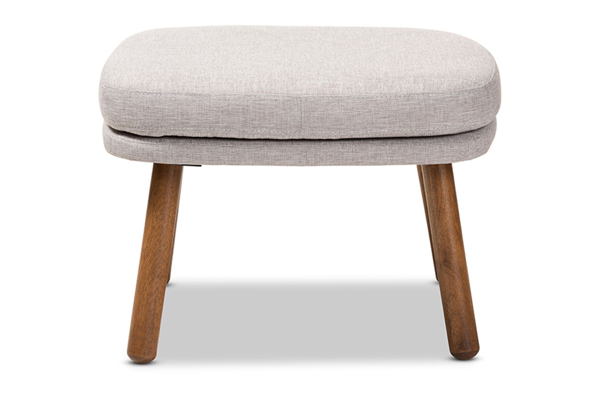 Baxton Studio Lovise Greyish Beige Fabric Upholstered Ottoman