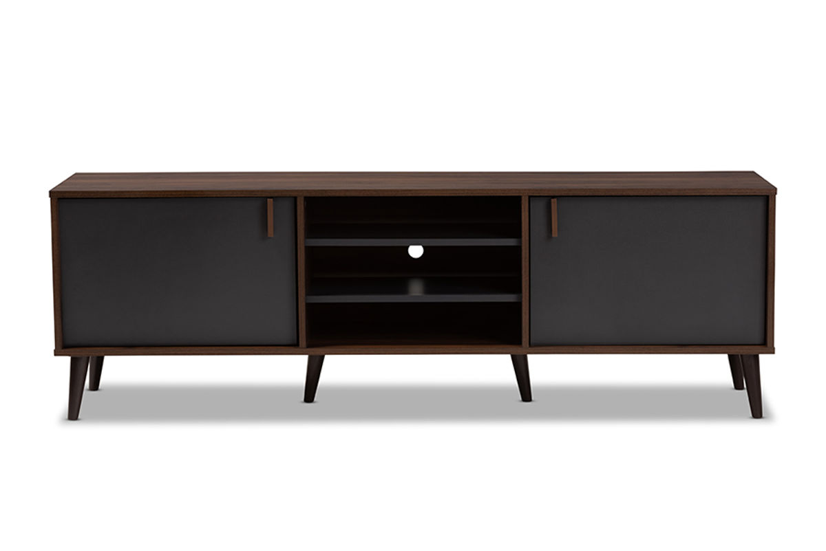 Baxton Studio Samuel Modern Walnut Brown Wood TV Stand