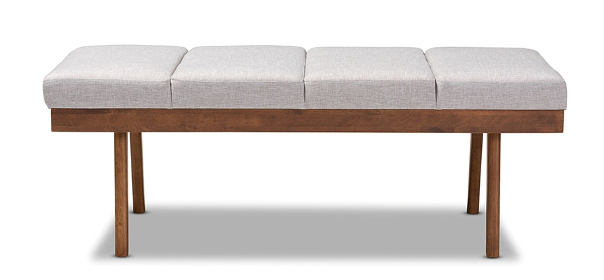 Baxton Studio Larisa Grayish Beige Fabric Upholstered Bench