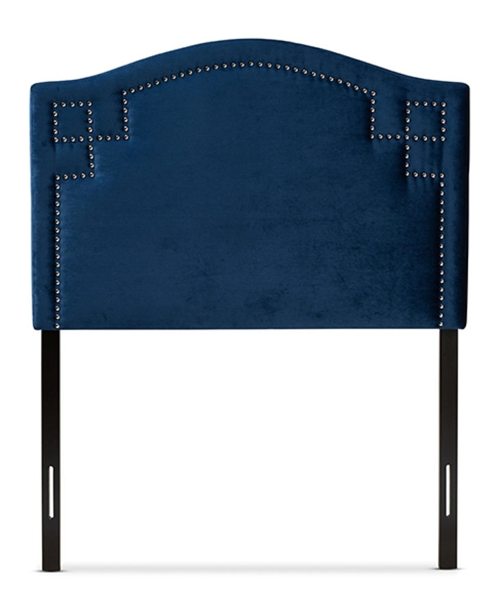 Baxton Studio Aubrey Royal Blue Velvet Upholstered Twin Headboard