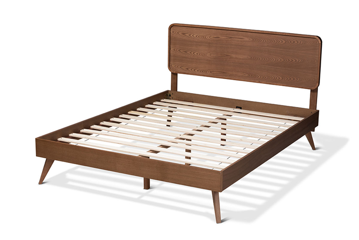 Baxton Studio Demeter Walnut Brown Wood King Platform Bed