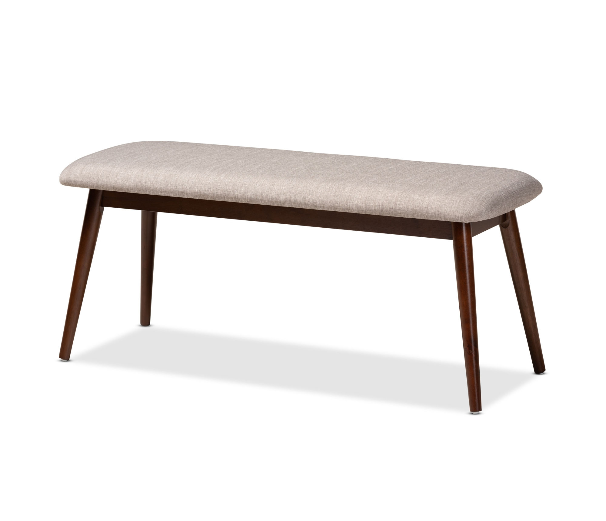 Baxton Studio Flora Light Grey Fabric Upholstered Dining Bench