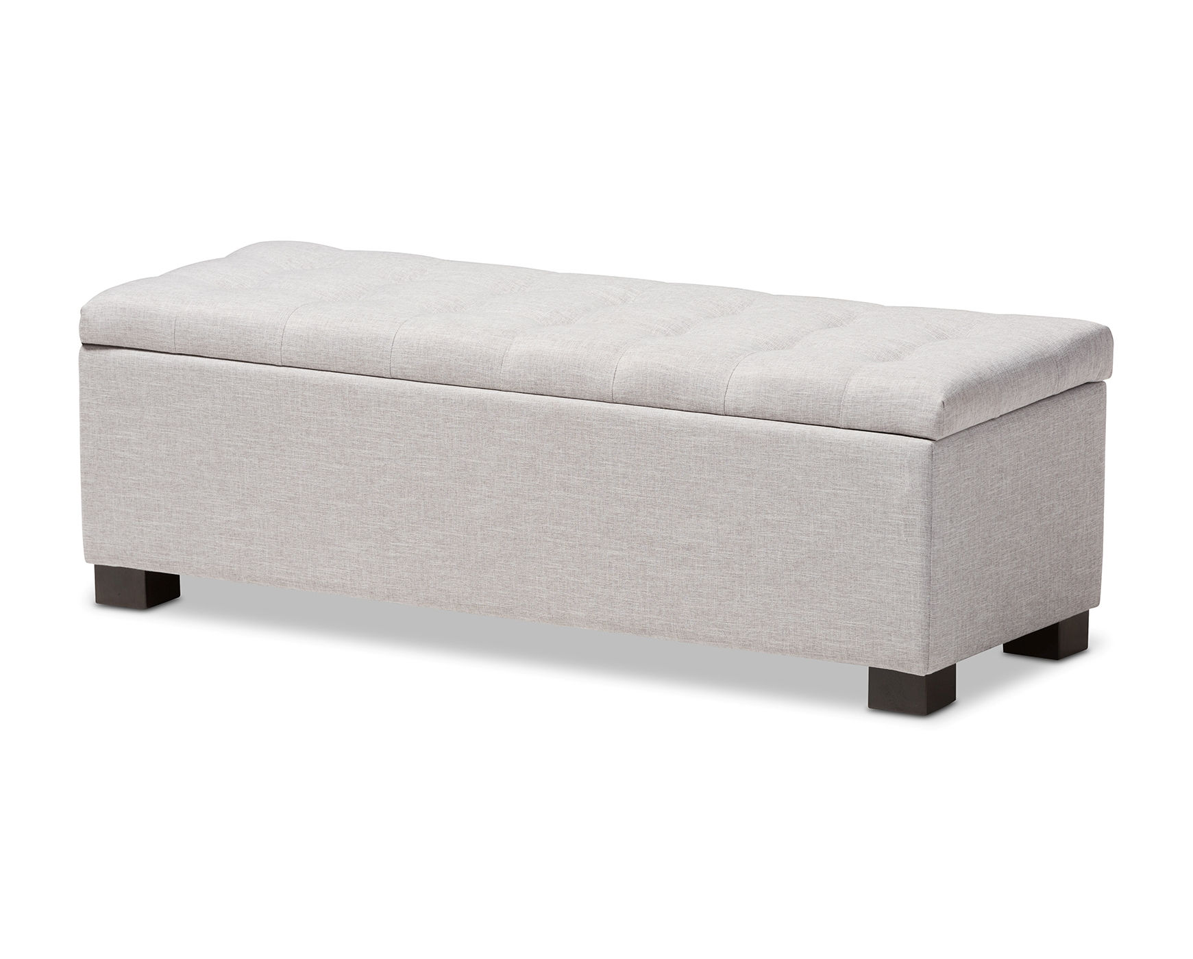 Baxton Studio Roanoke Greyish Beige Upholstered Storage Ottoman Bench