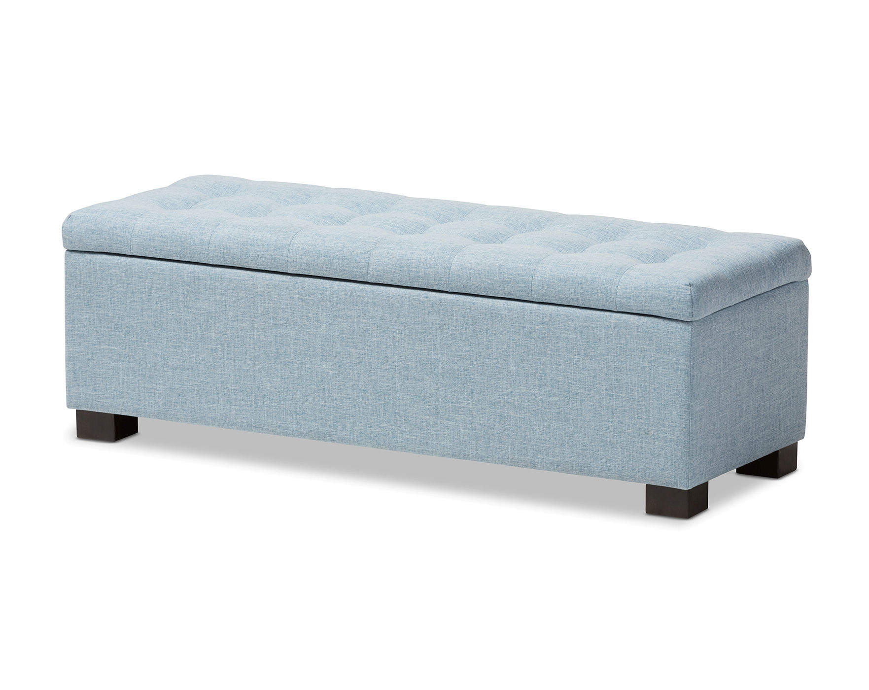 Baxton Studio Roanoke Light Blue Fabric Upholstered Storage Ottoman Bench