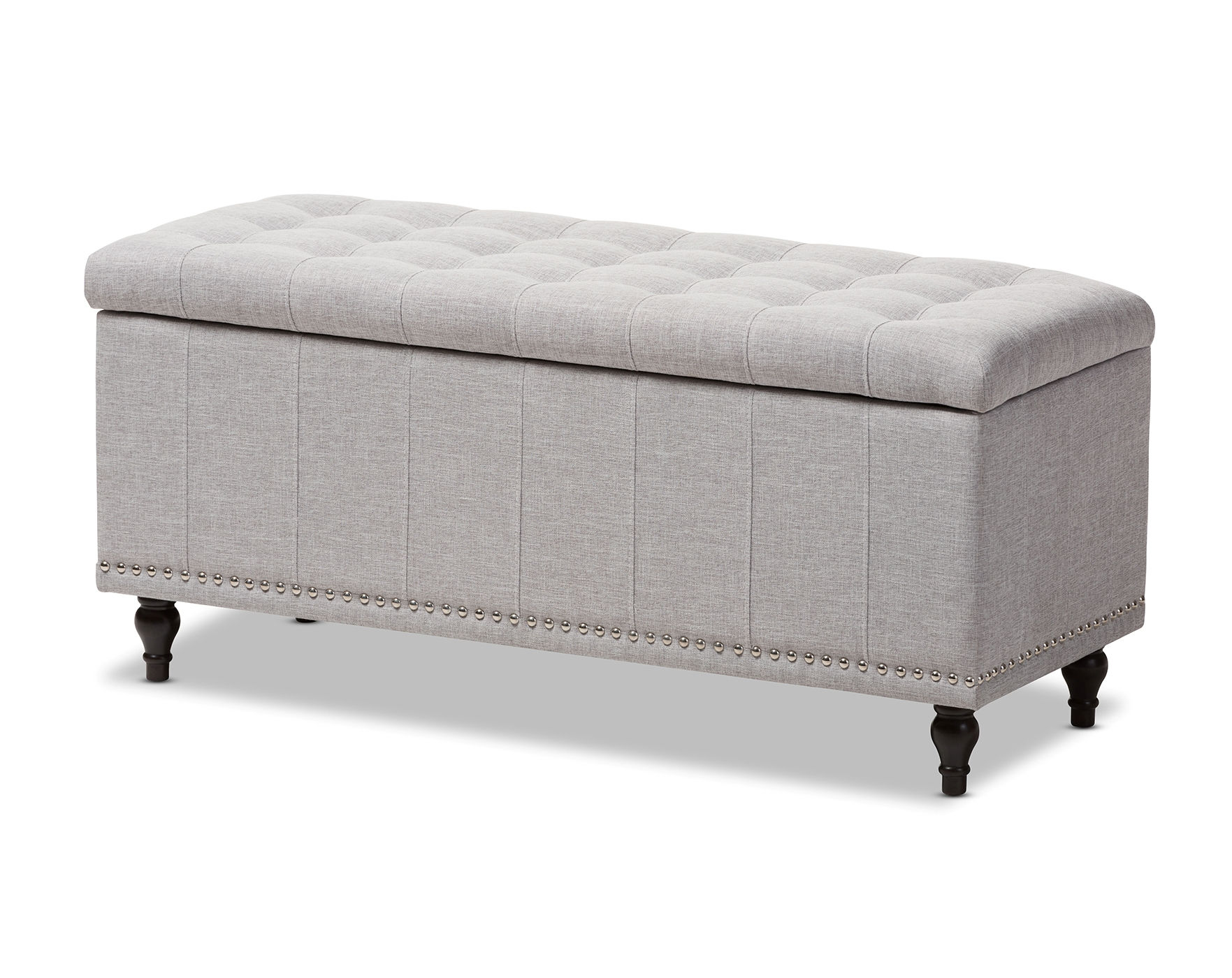 Baxton Studio Kaylee Grayish Beige Fabric Upholstered Storage Ottoman Bench