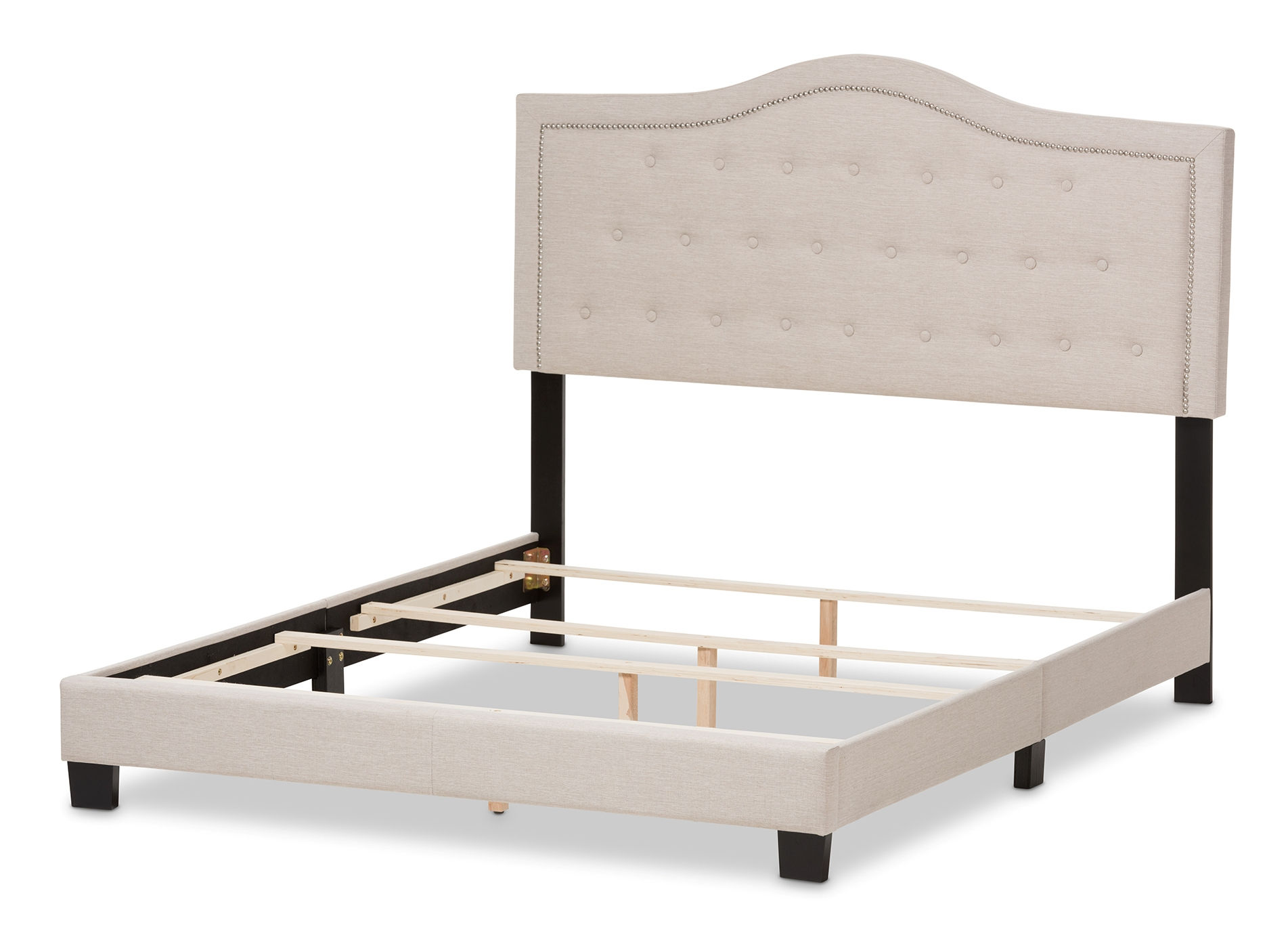 Baxton Studio Emerson Light Beige Fabric Upholstered King Bed