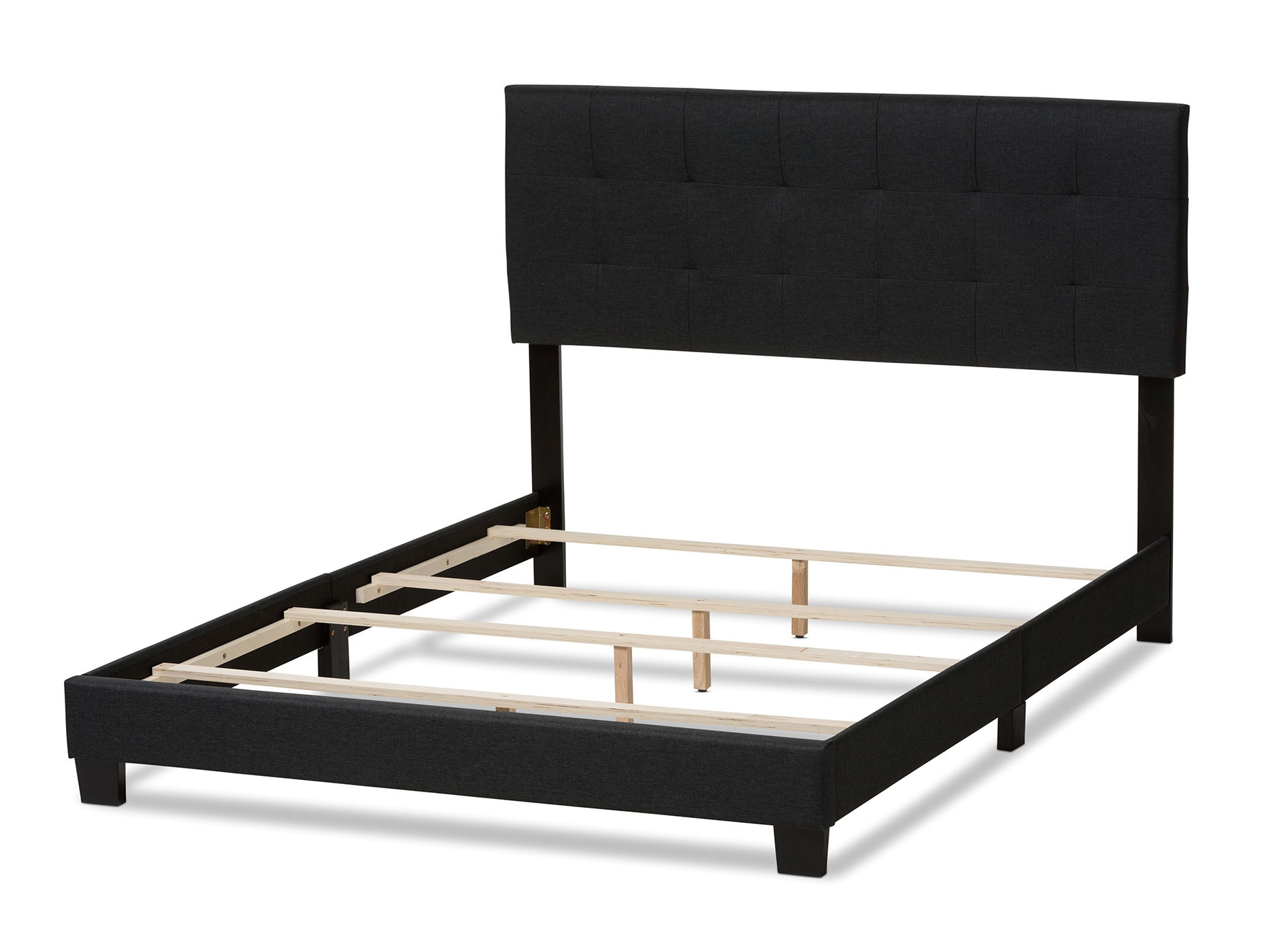 Baxton Studio Brookfield Charcoal Grey Fabric Upholstered Full Bed