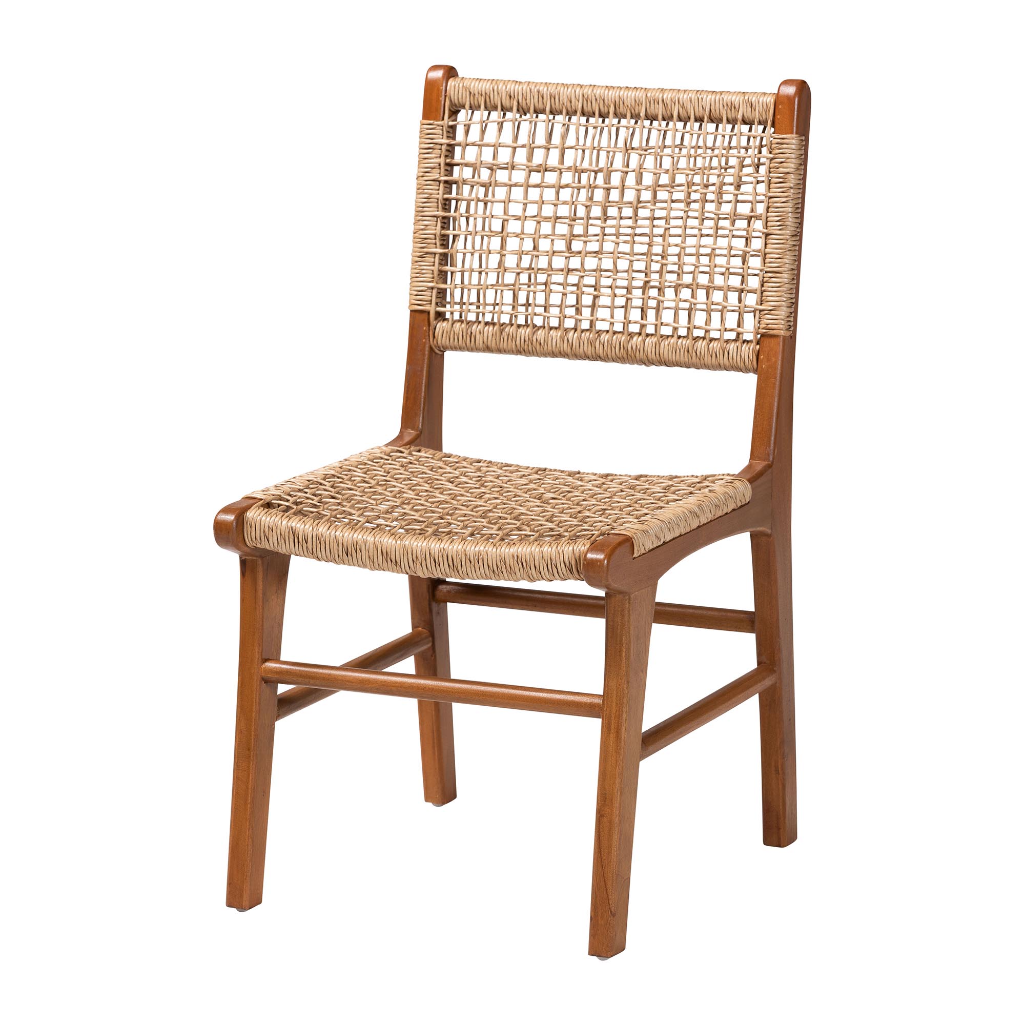 Baxton Studio Ariba Caramel Natural Brown Viro Fiber Dining Chair