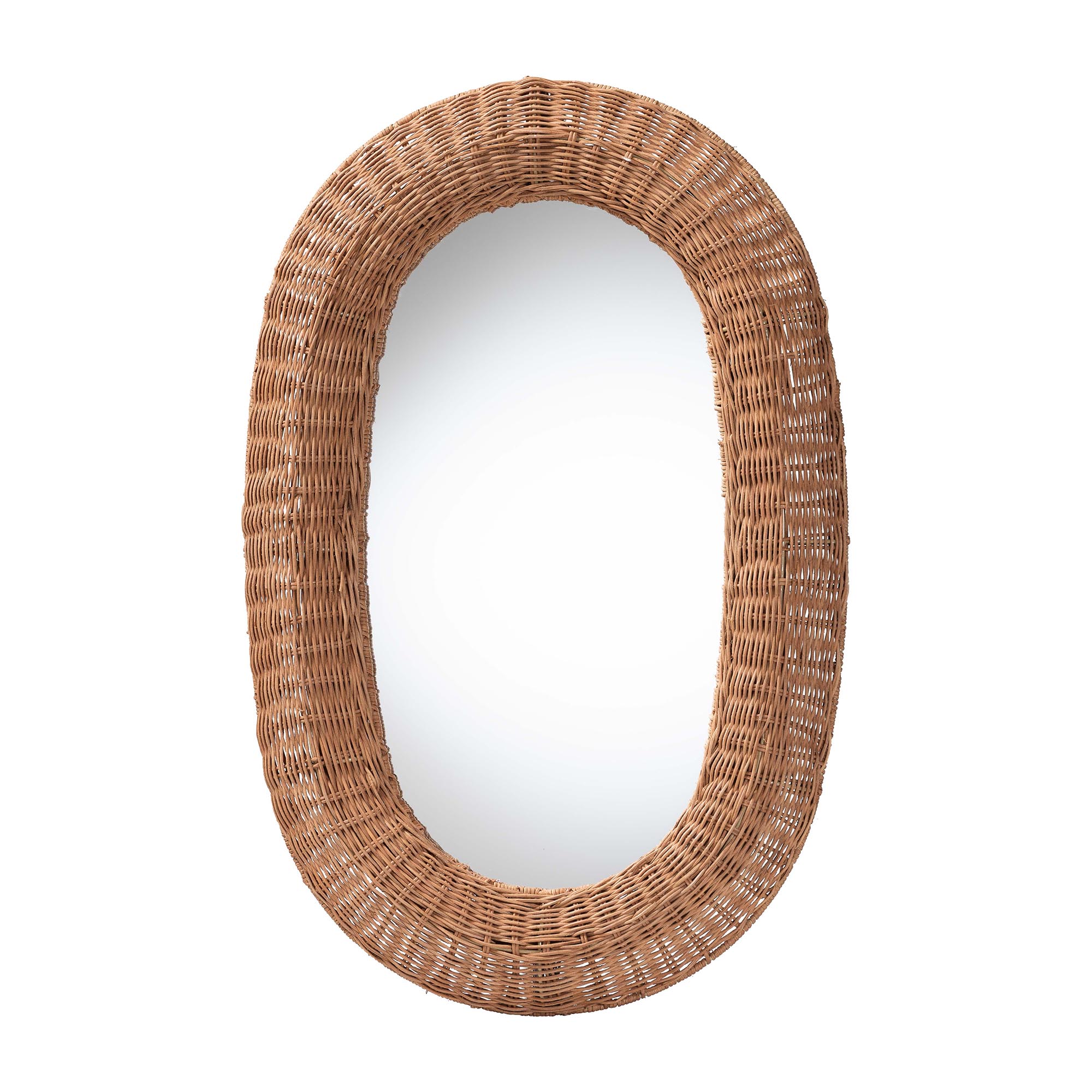 Baxton Studio Brisia Natural Brown Oval Mirror