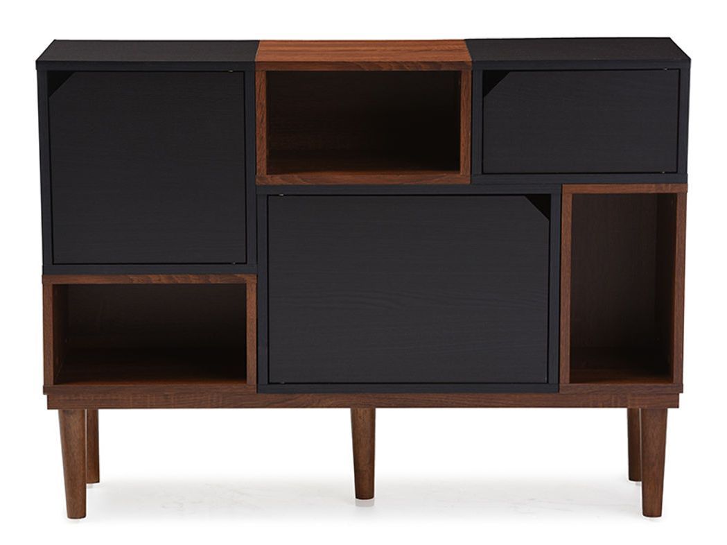 Baxton Studio Anderson Dark Brown Wood Sideboard Storage Cabinet