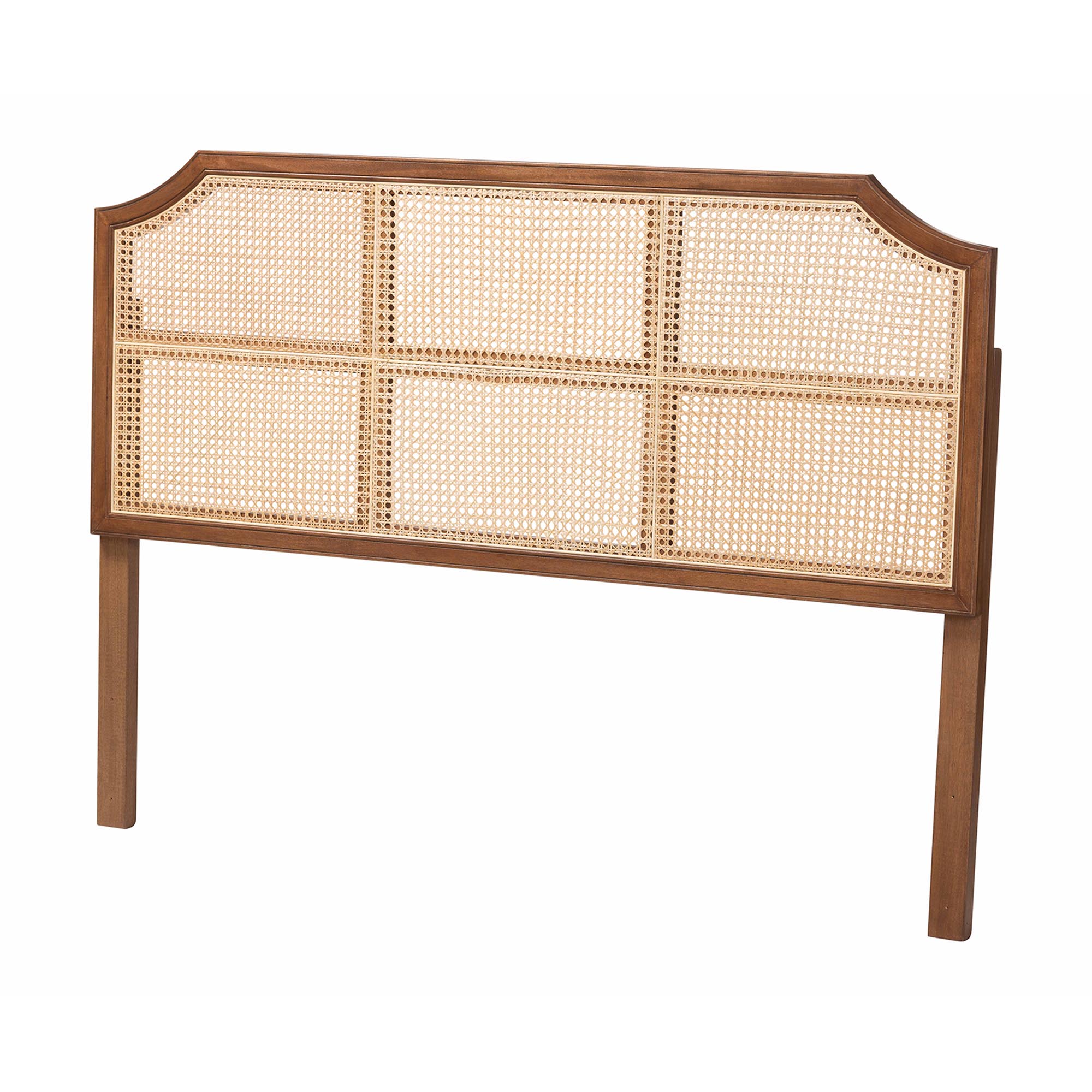Baxton Studio Hermine Walnut Brown Natural Queen Headboard