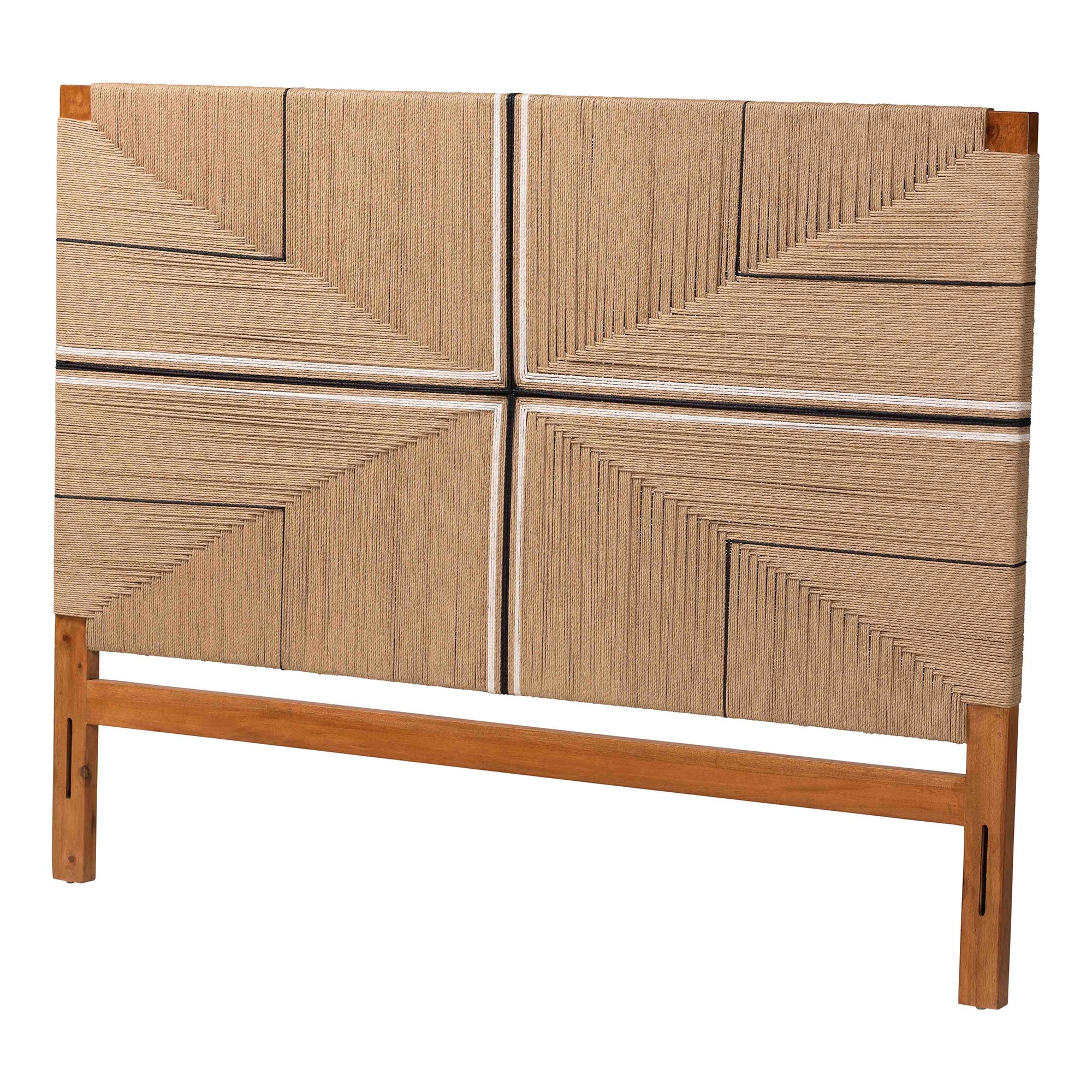 Baxton Studio Prita Natural Brown Paper Loom King Headboard