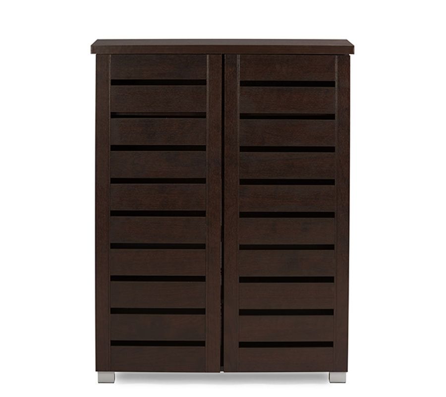 Baxton Studio Adalwin Dark Brown Wood Shoes Storage Cabinet
