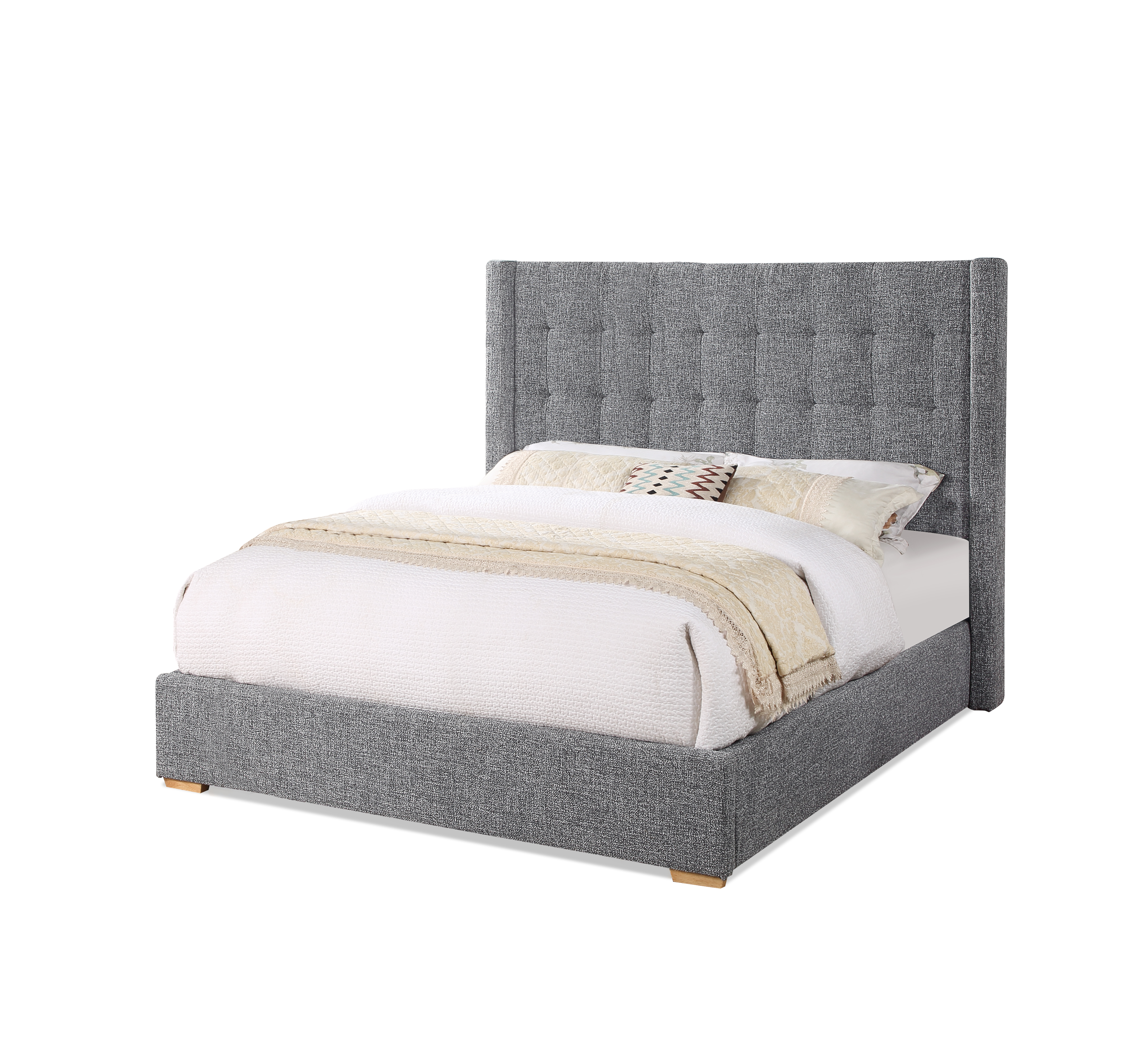 Bella Esprit Stanley Tweed Gray King Platform Bed