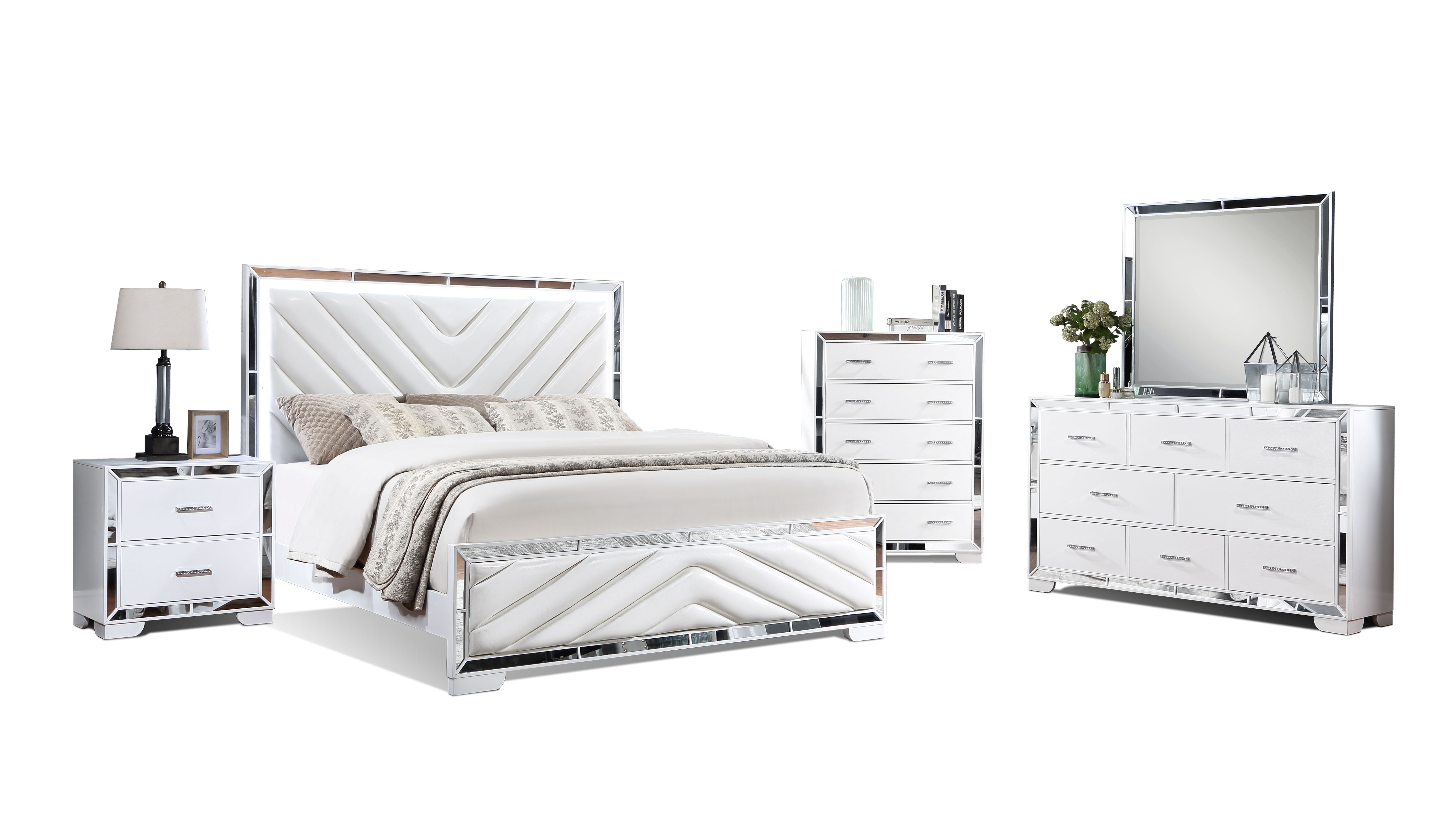 Bella Esprit Celina White 5pc Bedroom Set with King Bed